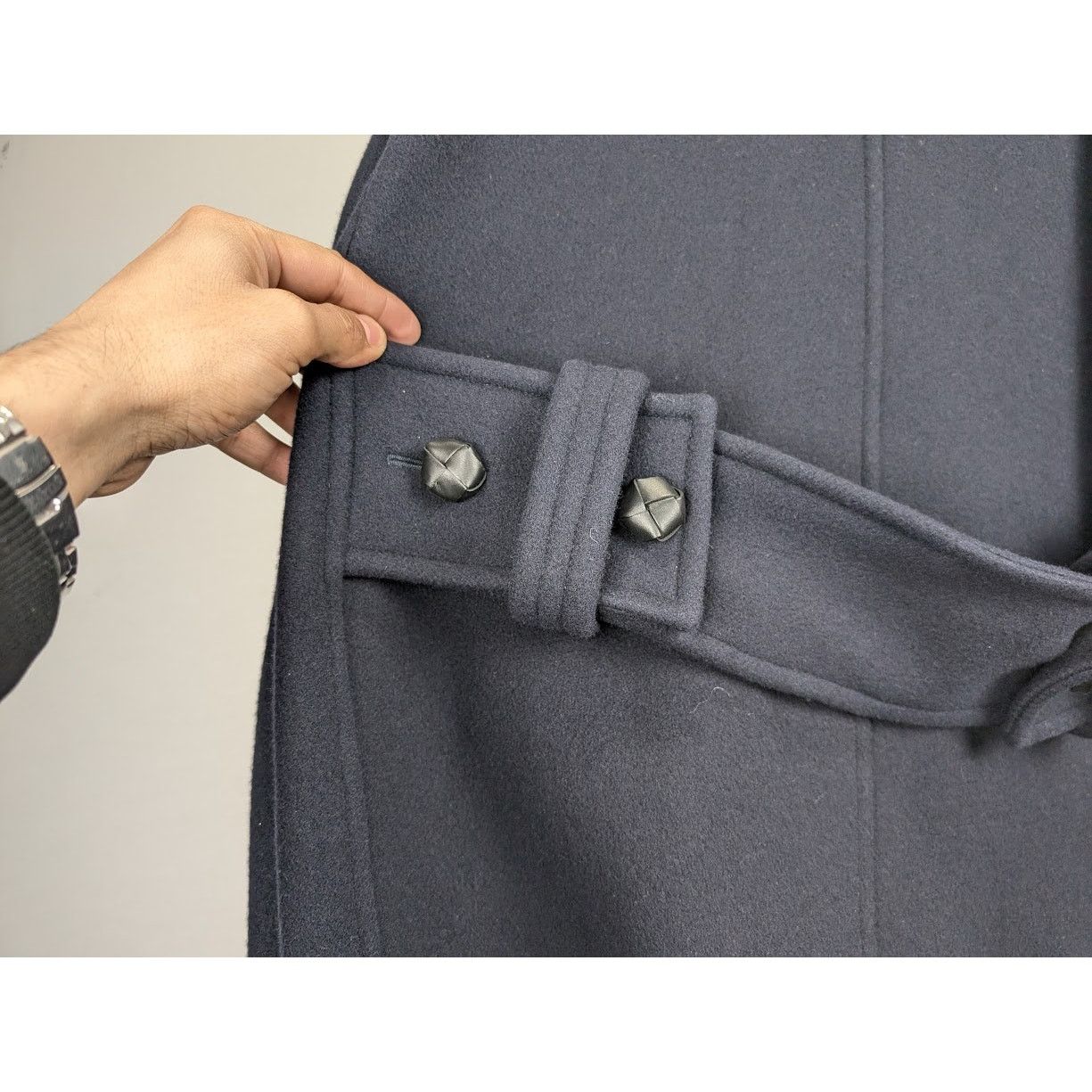 Bottega Veneta o1rshd1 Double Wool Cashmere Coat in Midnight Blue Size US L / EU 52-54 / 3 - 13 Thumbnail
