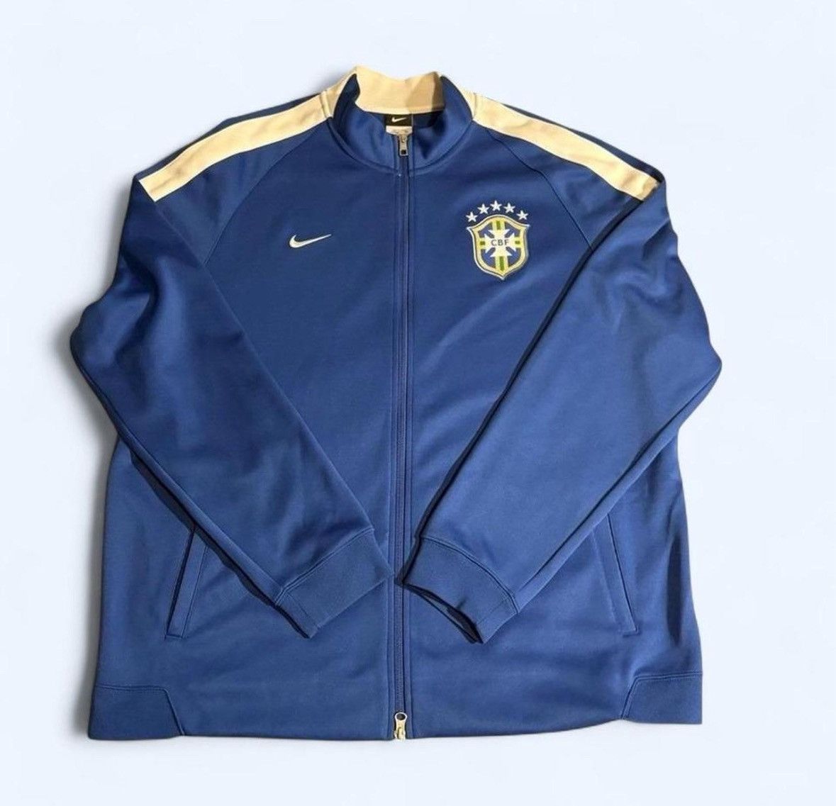 Nike Nike Brazil CBF Track Jacket Blue/Yellow Sz 3XL Size US XXL / EU 58 / 5 - 2 Thumbnail