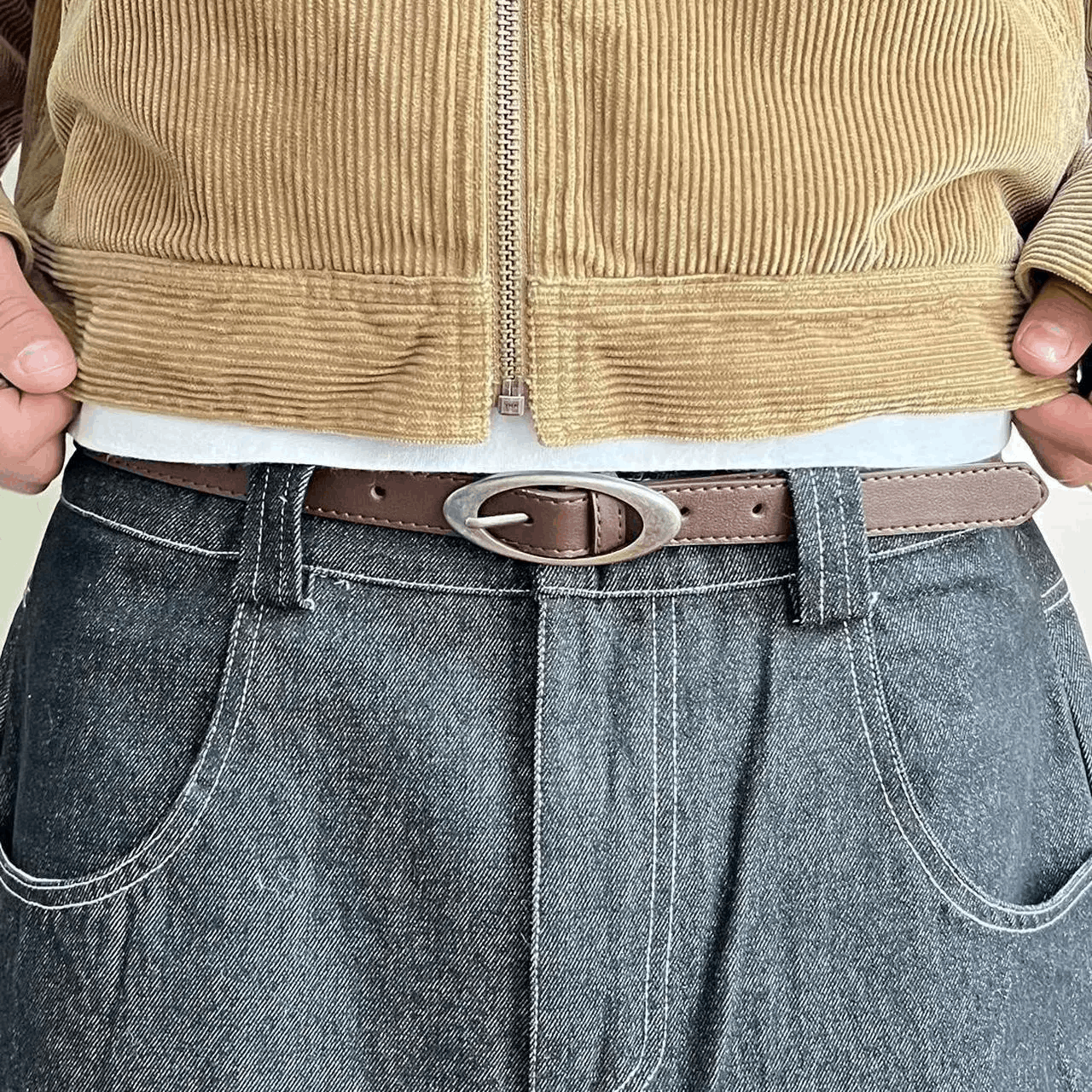 Other vintage brown American Western simple designer oval belt Size ONE SIZE - 4 Thumbnail