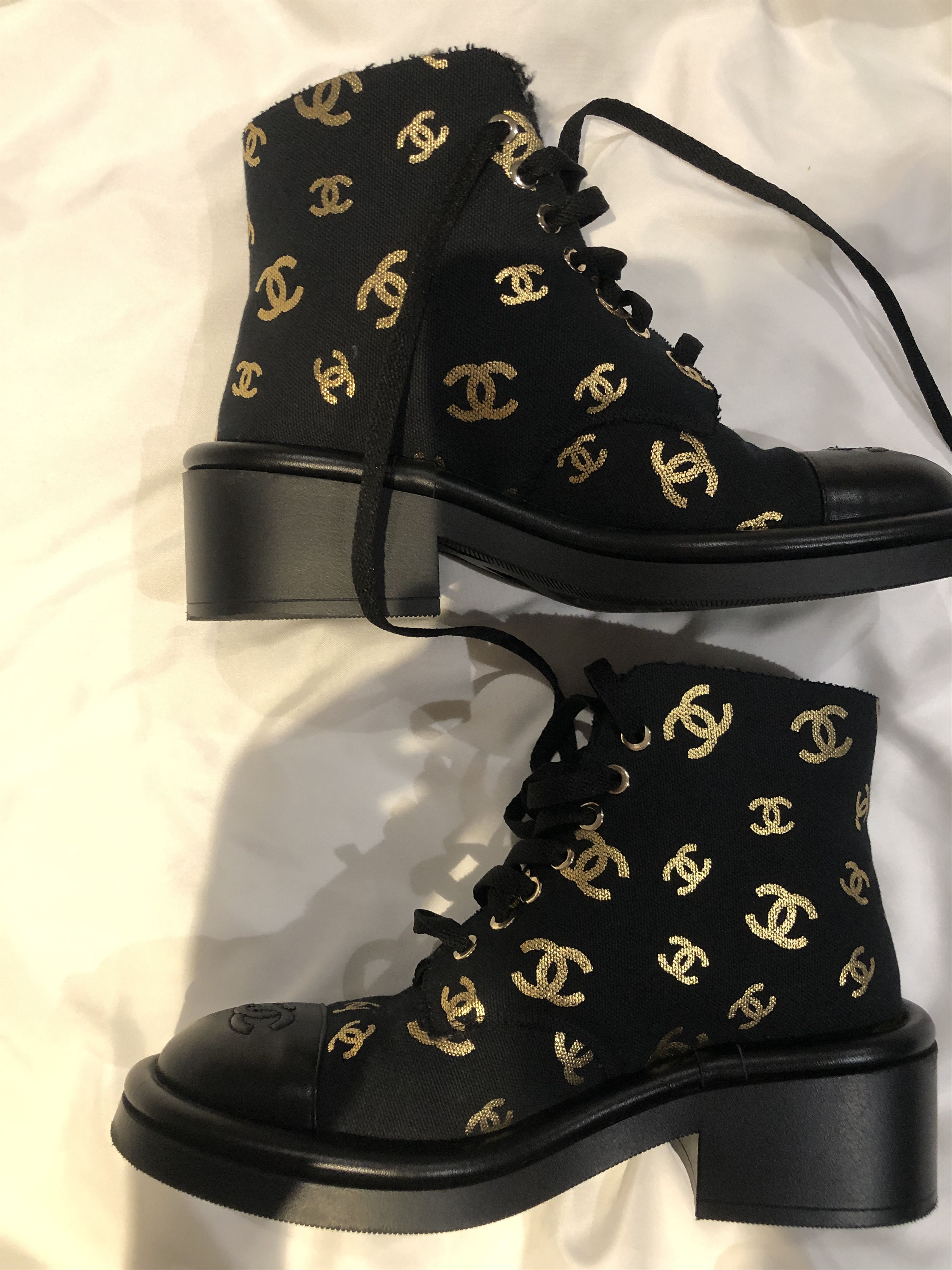 Chanel 2022 Interlocking CC Logo Boots Size US 6.5 / IT 36.5 - 2 Thumbnail