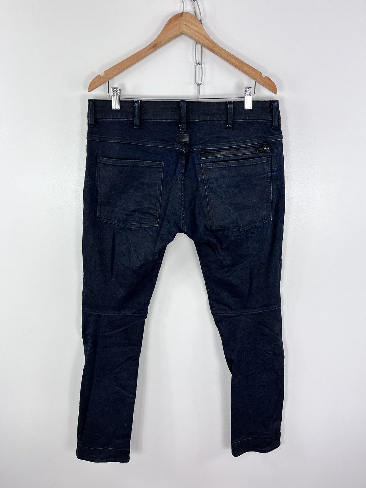 G-Star G-Star Raw Jeans Double Knee Zip Pockets Dark Navy Size 33 Size US 33 - 2 Thumbnail