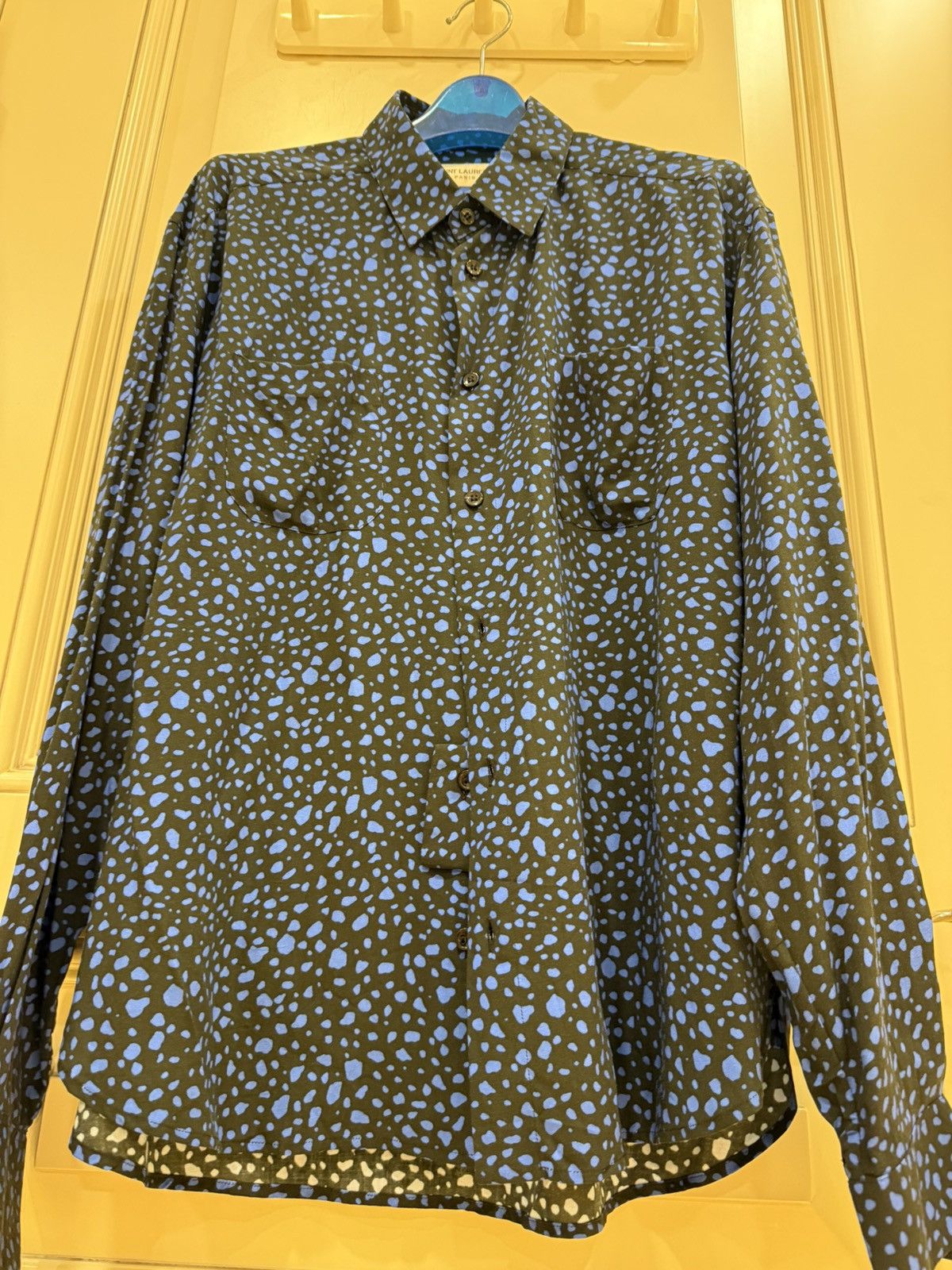 Saint Laurent Paris Black and blue leopard print collar size40 Size US M / EU 48-50 / 2 - 16 Thumbnail