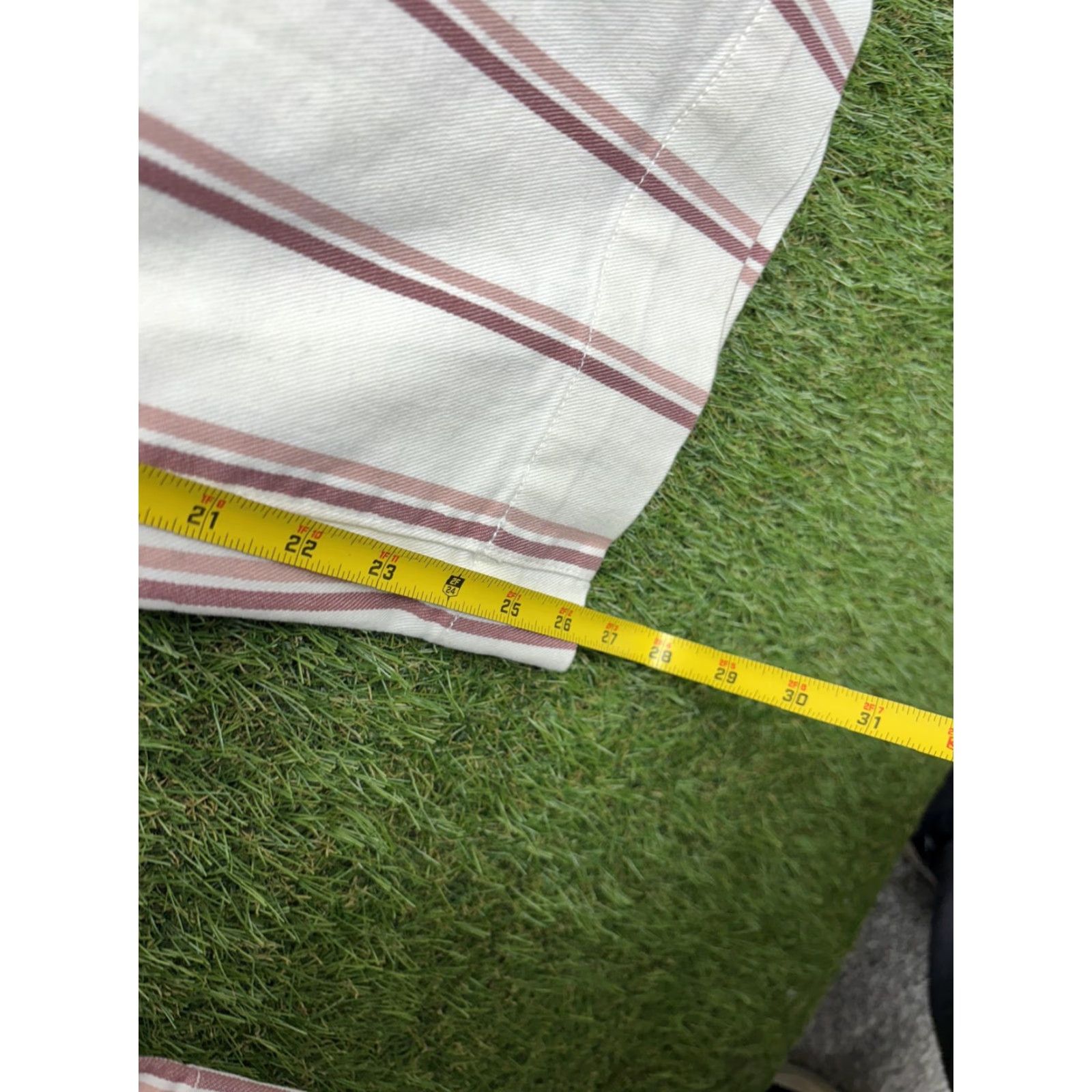 Gap Gap Pants Womens 10 White Striped High Rise Wide Leg Crop Twill Casual Pockets Size 32" / US 10 / IT 46 - 5 Thumbnail
