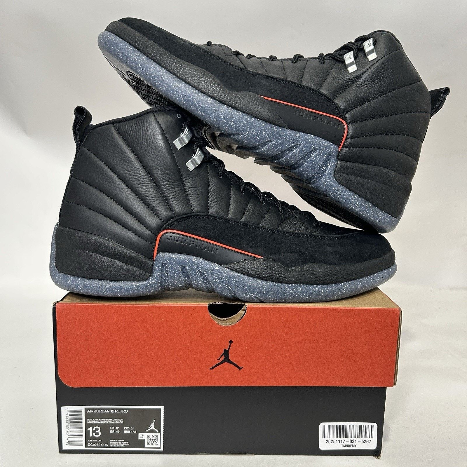 Jordan Brand Nike Air Jordan 12 Retro Utility "Grind/Bright Crimson" Size US 13 / EU 46 - 1 Thumbnail