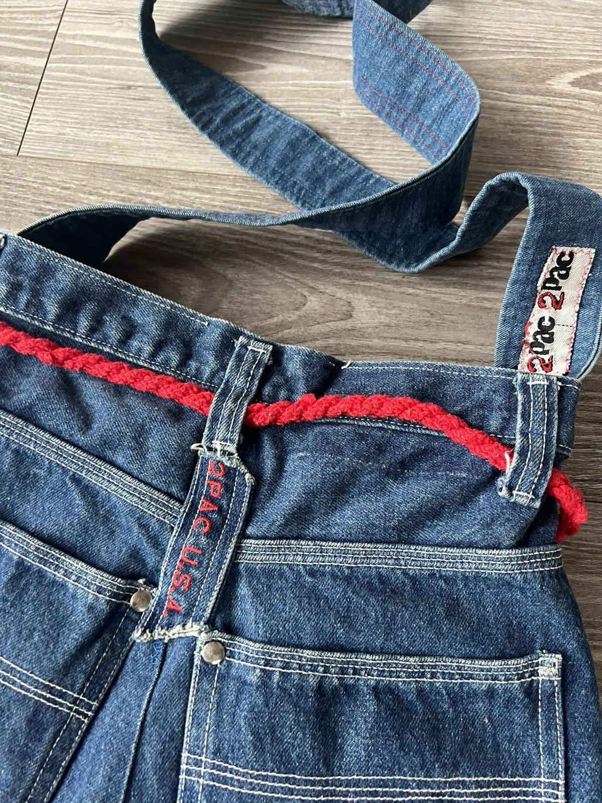 Affliction × Handmade ‼️Vintage Handmade Avant Garde 2Pac Denim Big Logo Sling Bag‼️ Size ONE SIZE - 22 Thumbnail