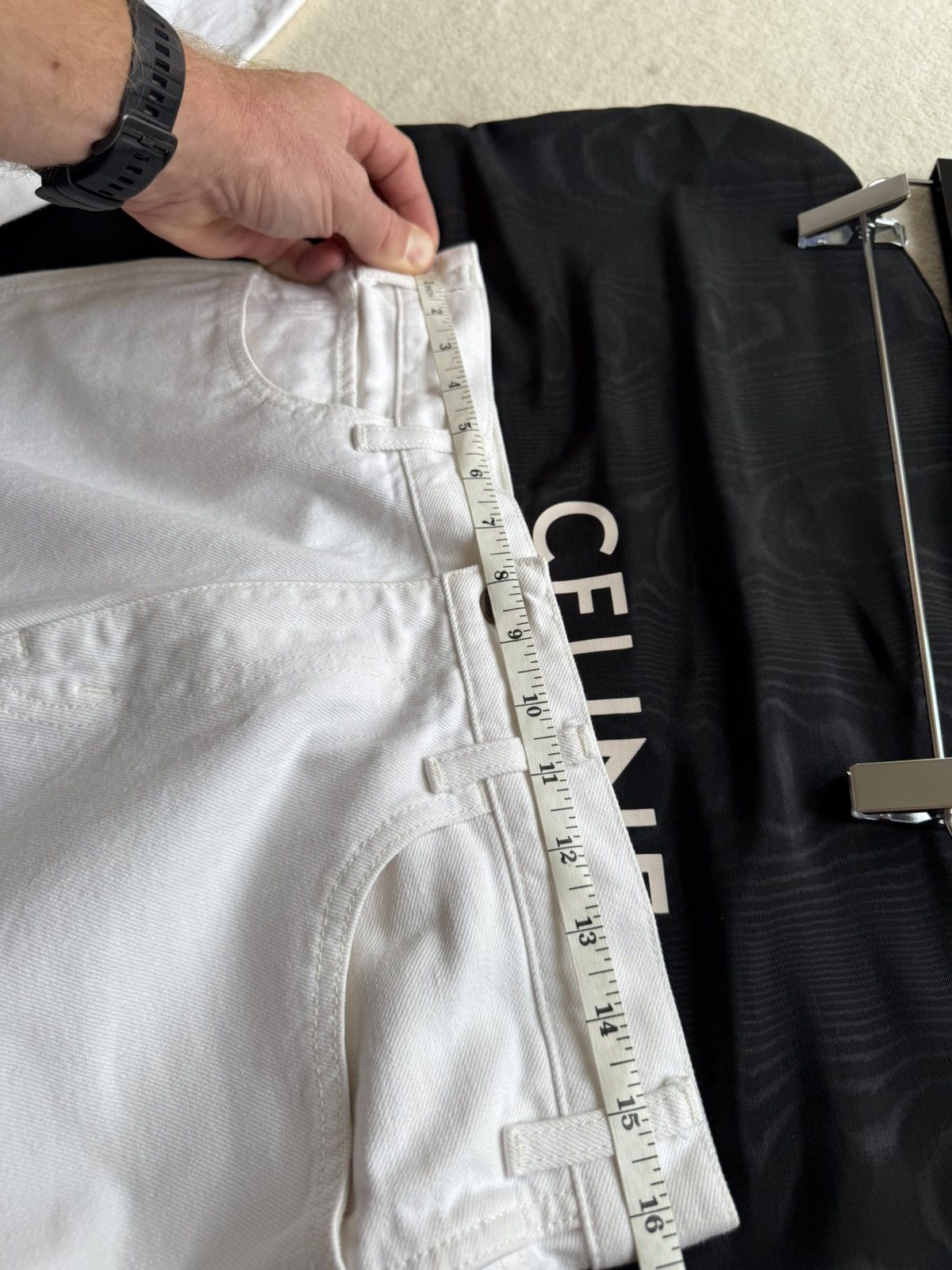Celine Celine white jeans mid wasit slim leg 30 Hedi Slimane grail Size US 30 / EU 46 - 3 Thumbnail