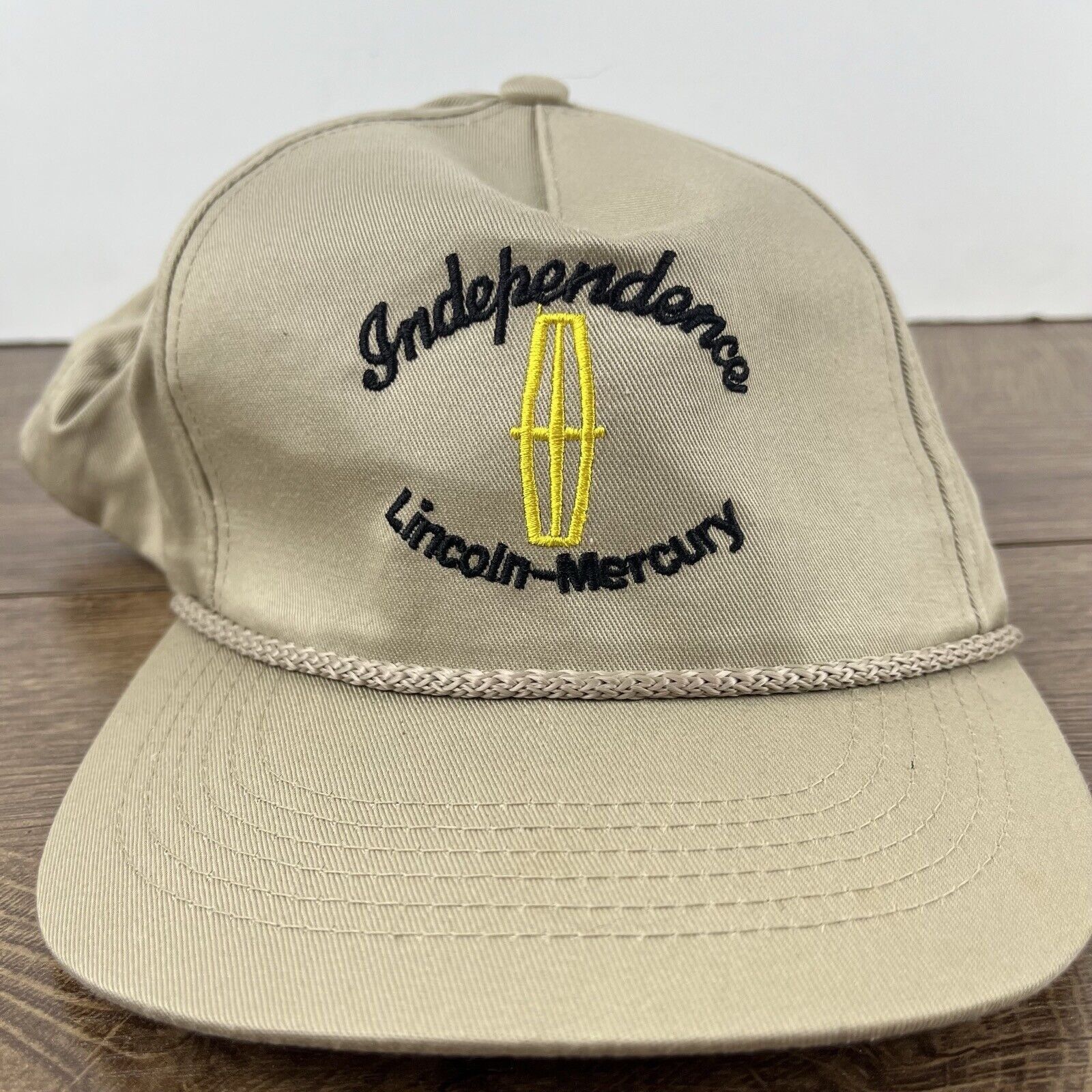 Other Independence Lincoln Mercury Hat Brown Adjustable Hat Tan Ad Size ONE SIZE - 4 Thumbnail