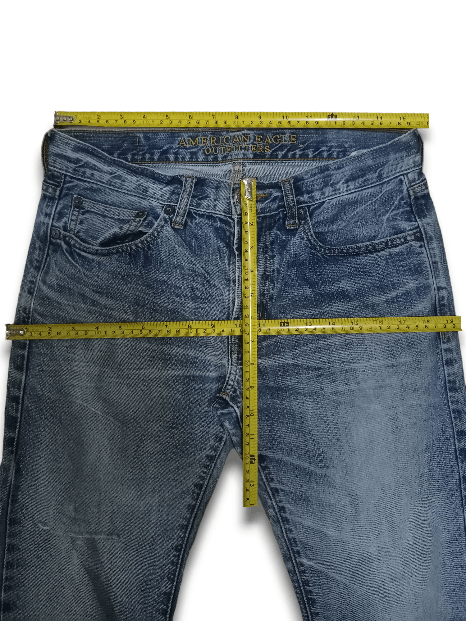 Japanese Brand Vintage Japanese Brand Blue Wash Distressed Loose Jeans Size US 31 - 10 Thumbnail