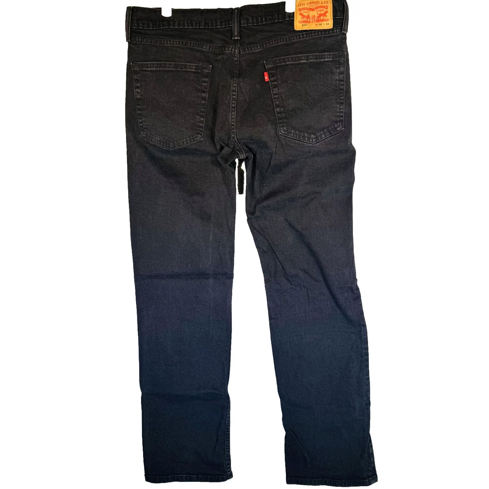 Levi's Levi's 514 Jeans Mens 36x34 Black Dark Wash Straight Denim Stretch Zip Fly Size US 36 / EU 52 - 6 Thumbnail
