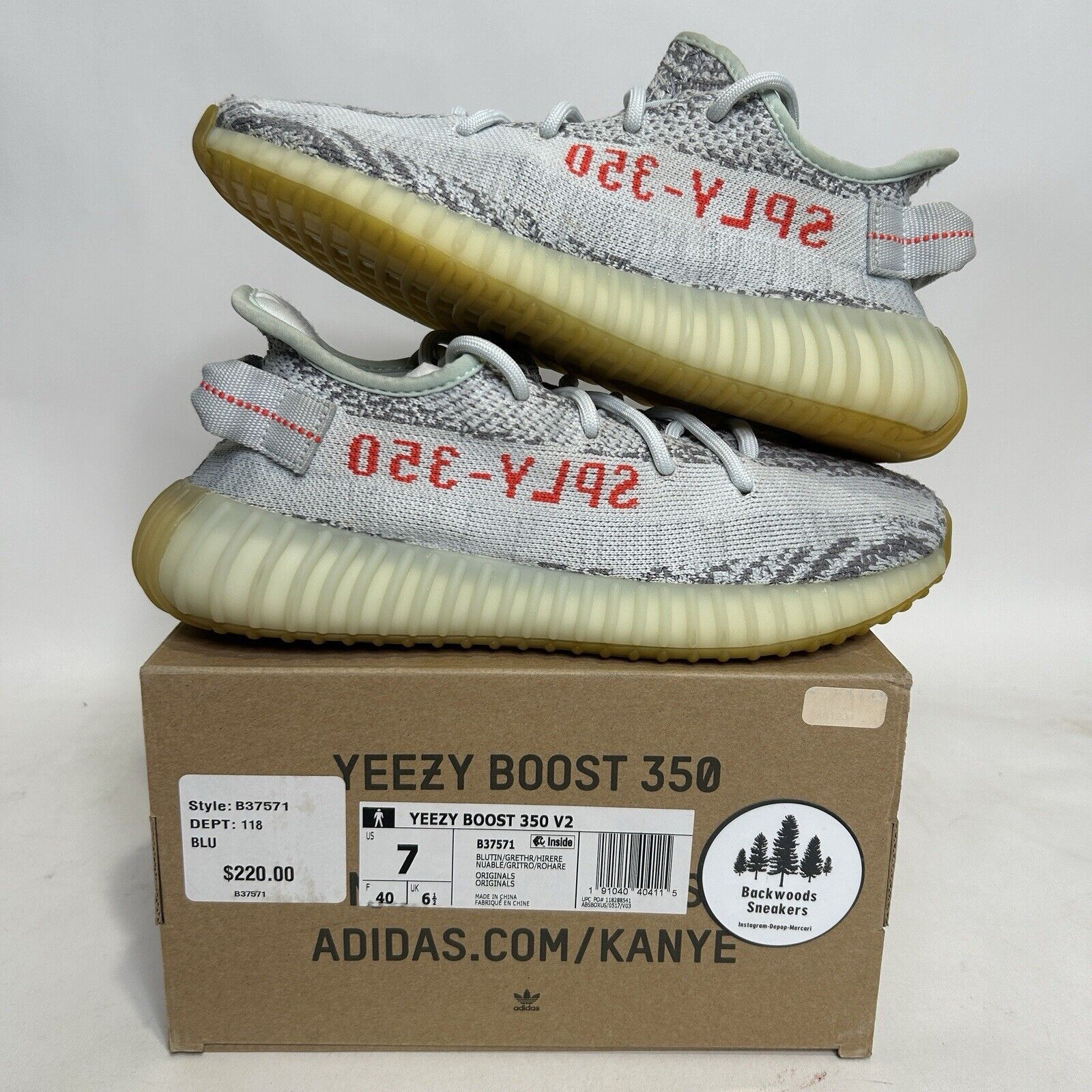 Adidas Adidas Yeezy Boost 350 V2 Low “Blue Tint” 2024 Size US 8.5 / IT 38.5 - 1 Thumbnail