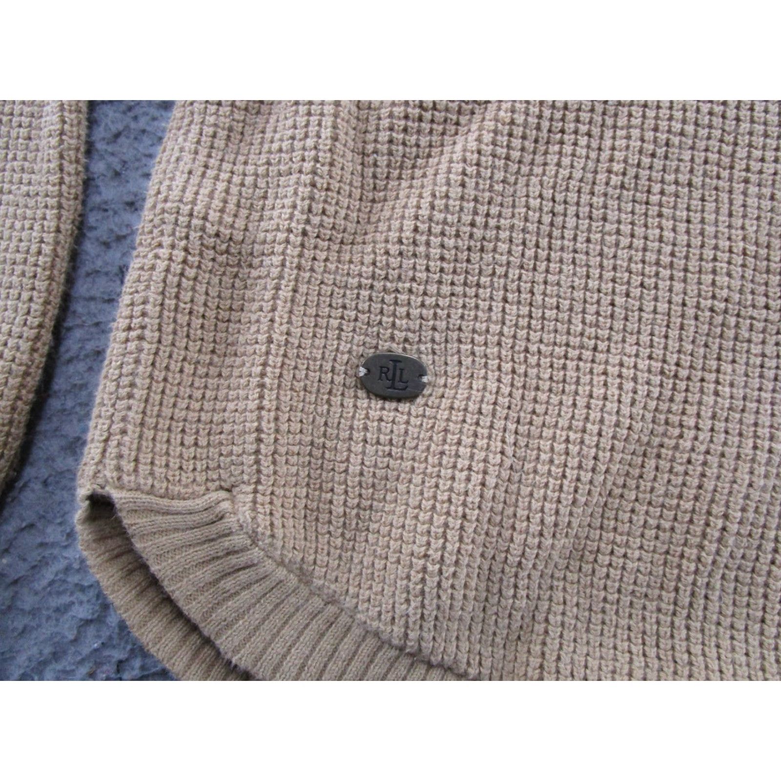 Ralph Lauren VTG Y2K Lauren Ralph Lauren Women's Beige Thermal Knit Hoodie Size M Pullover Size M / US 6-8 / IT 42-44 - 4 Thumbnail