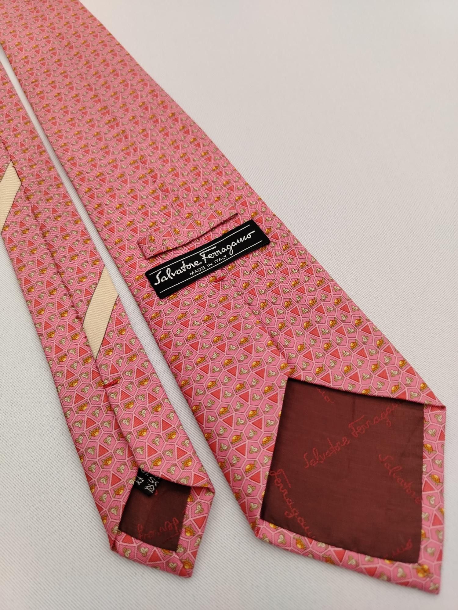 Salvatore Ferragamo Salvatore Ferragamo SF Silk Necktie Turtle Tortoise Men Tie Size ONE SIZE - 5 Thumbnail