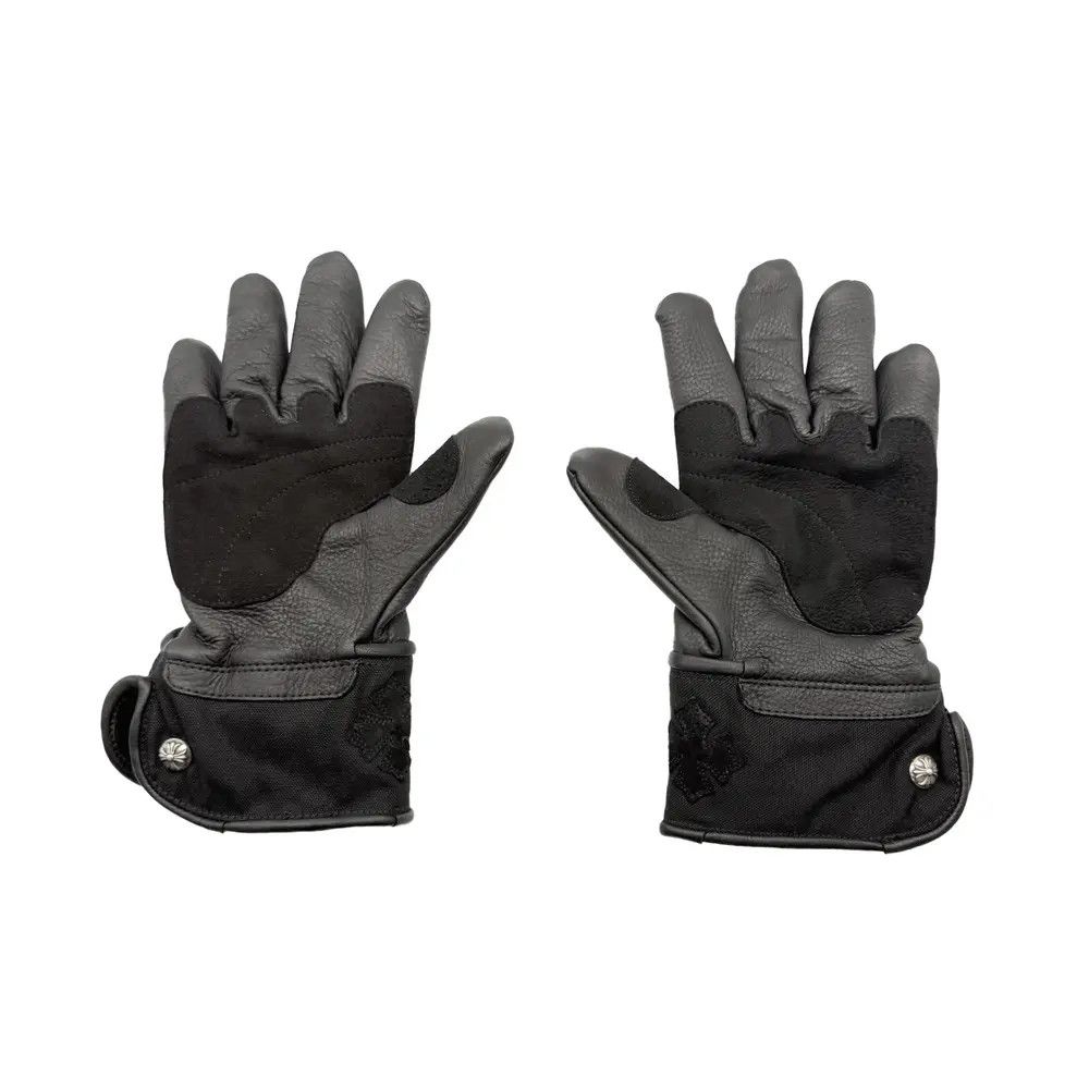 Chrome Hearts Chrome Hearts Silver Button Suede Cross Motorcycle Gloves Size ONE SIZE - 2 Thumbnail