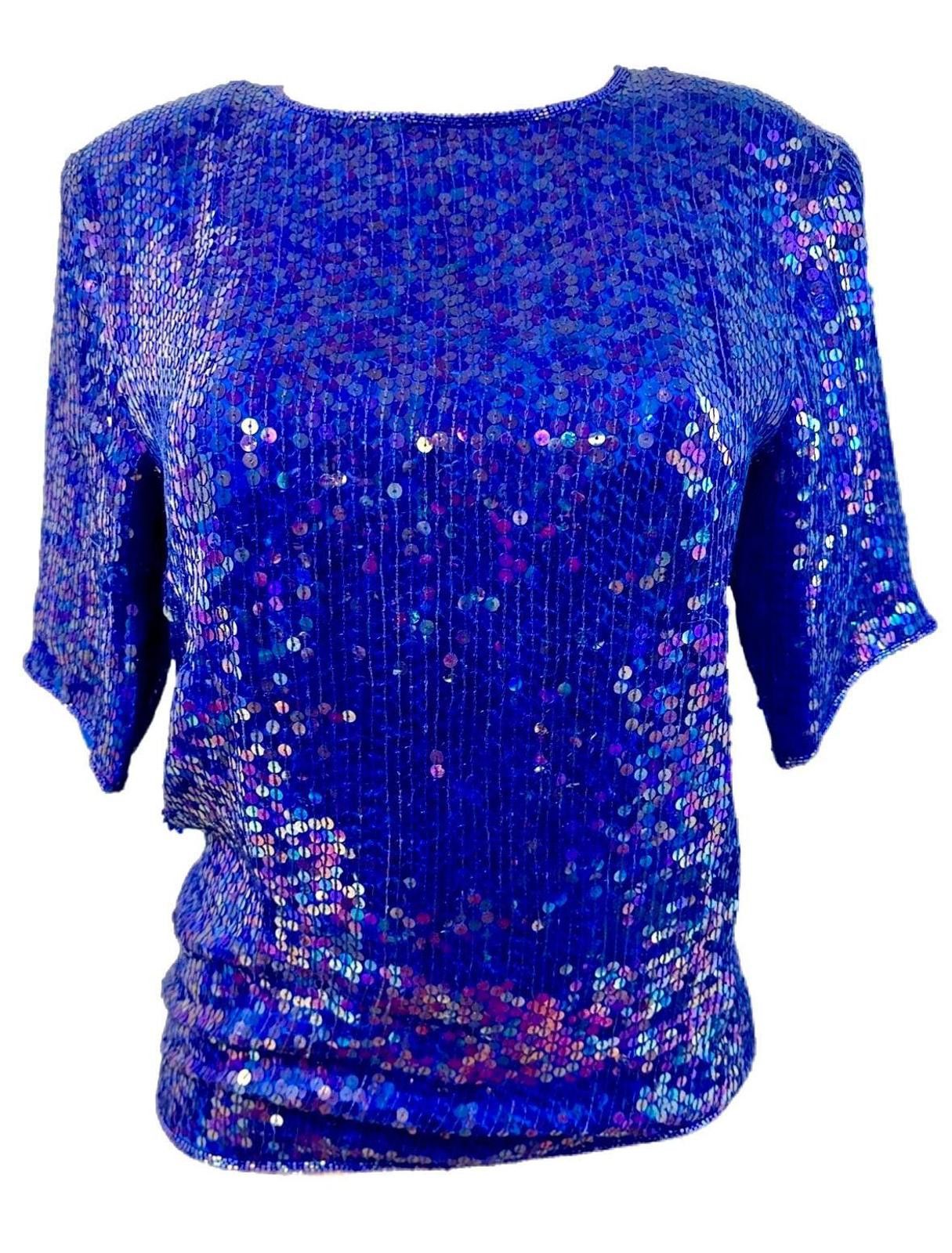 Other Sequin Top Royal Blue size 12 Size XL / US 12-14 / IT 48-50 - 2 Thumbnail