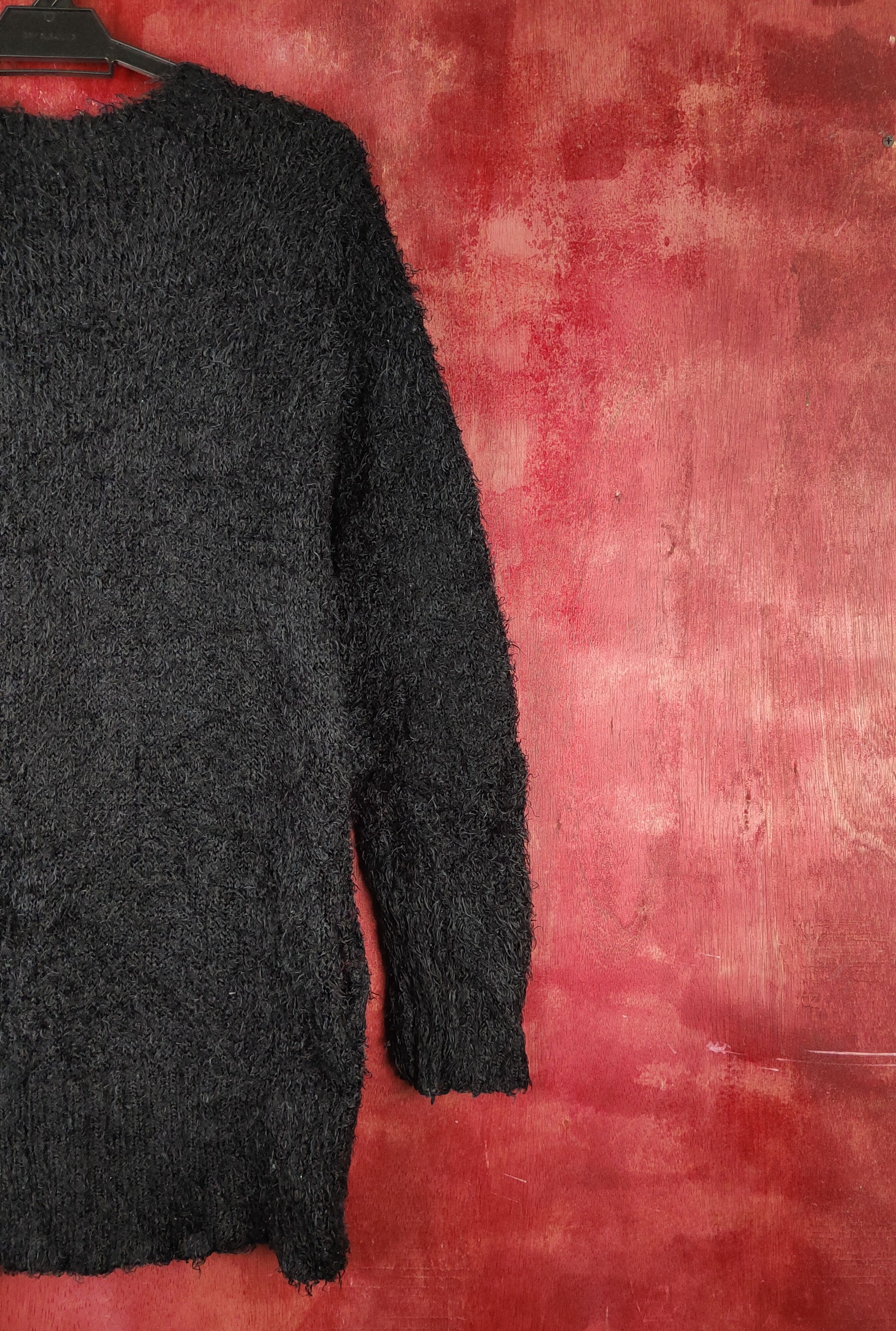 Japanese Brand Healthy Karen Black Fur Mohair Knitwear Cardigan #S2174 Size L / US 10 / IT 46 - 9 Thumbnail