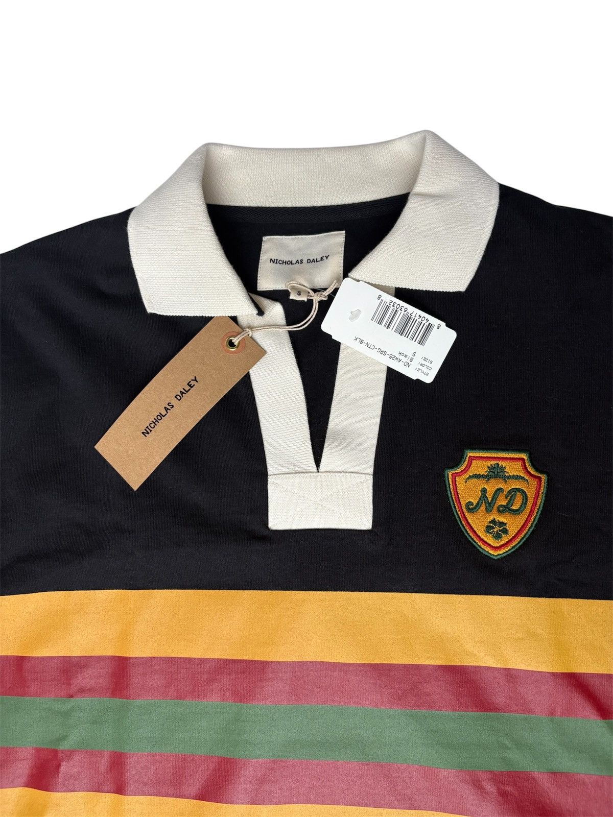 Nicholas Daley (RARE) Nicholas Daley Stripe Rugby Top Black Size US S / EU 44-46 / 1 - 5 Thumbnail