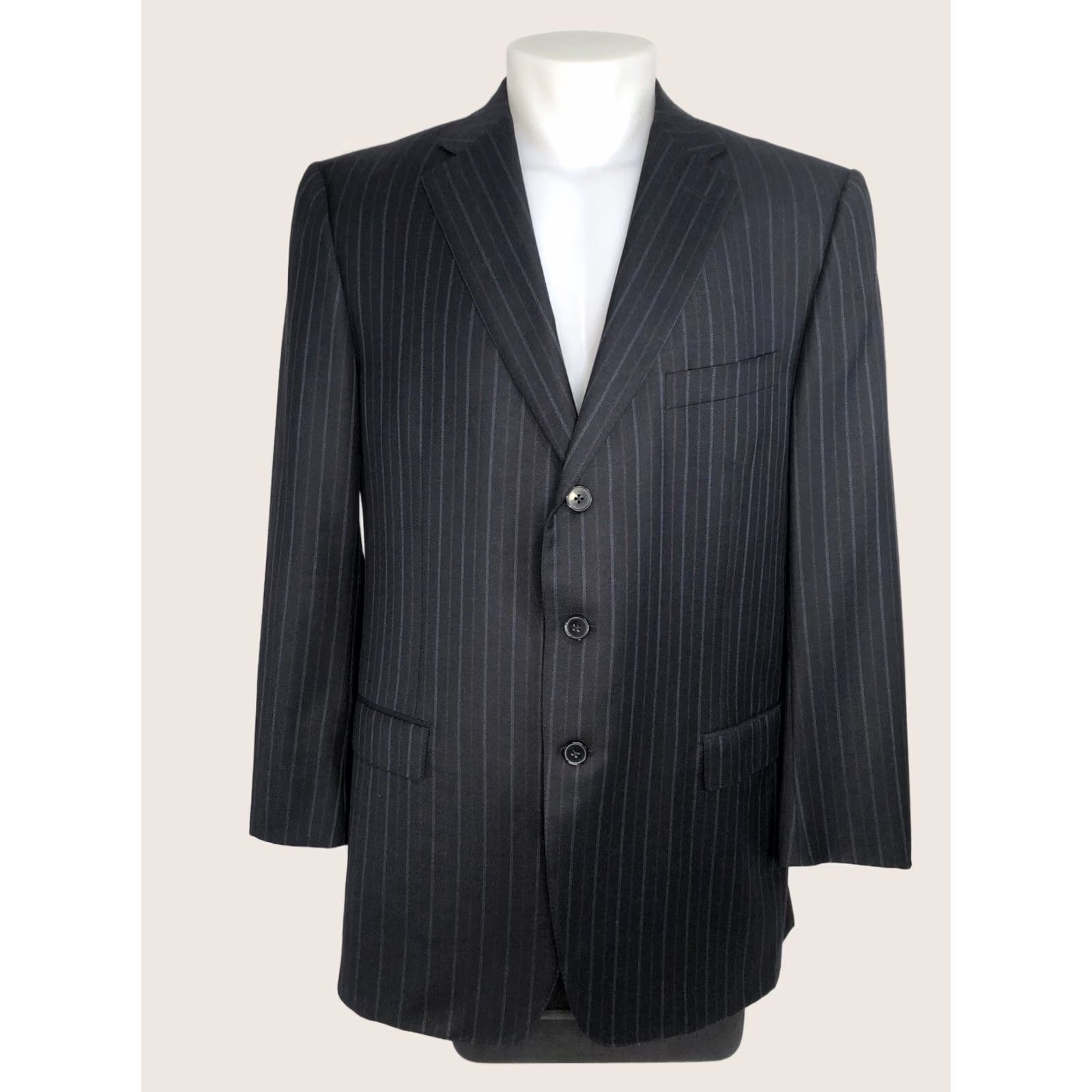 Ermenegildo Zegna ERMENEGILDO ZEGNA TROFEO/ROMA Wool 46R Striped Blazer Jacket - EXCELLENT Blazer Mens 46R Black Red White Size 46R - 1 Thumbnail