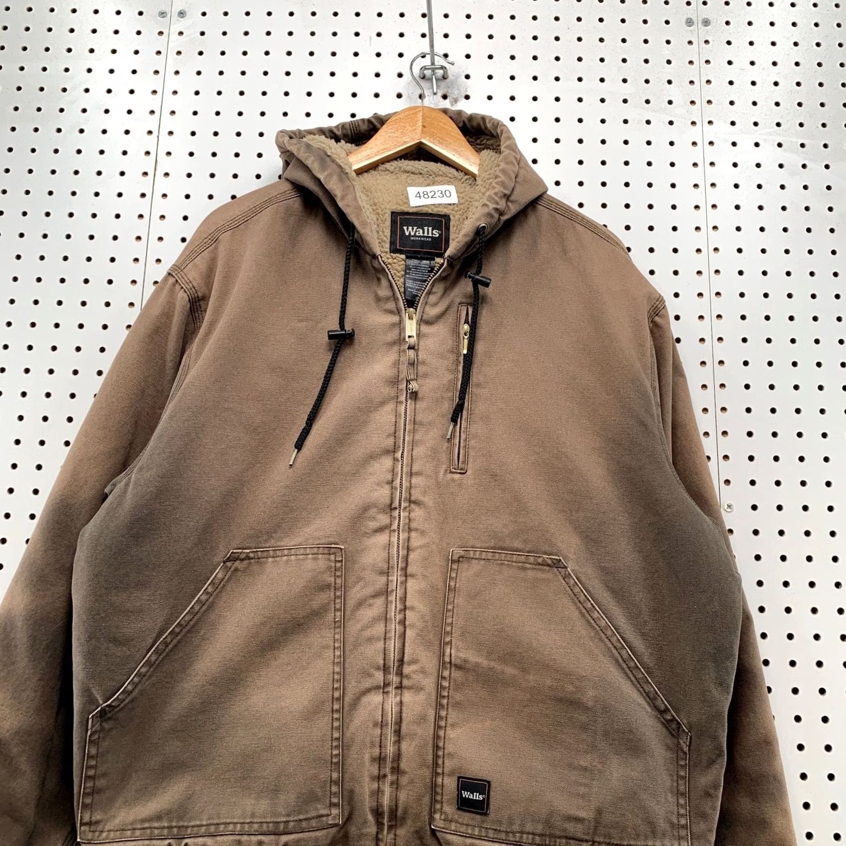 Walls Walls Canvas Jacket Mens Large Faded Brown Sherpa Lined Workwear Hooded Mocha Size US L / EU 52-54 / 3 - 4 Thumbnail