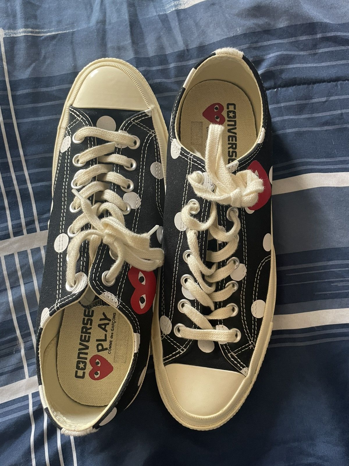 Comme des Garcons Polka Dot Black CDG Low Top Converse Size US 10 / EU 43 - 5 Thumbnail
