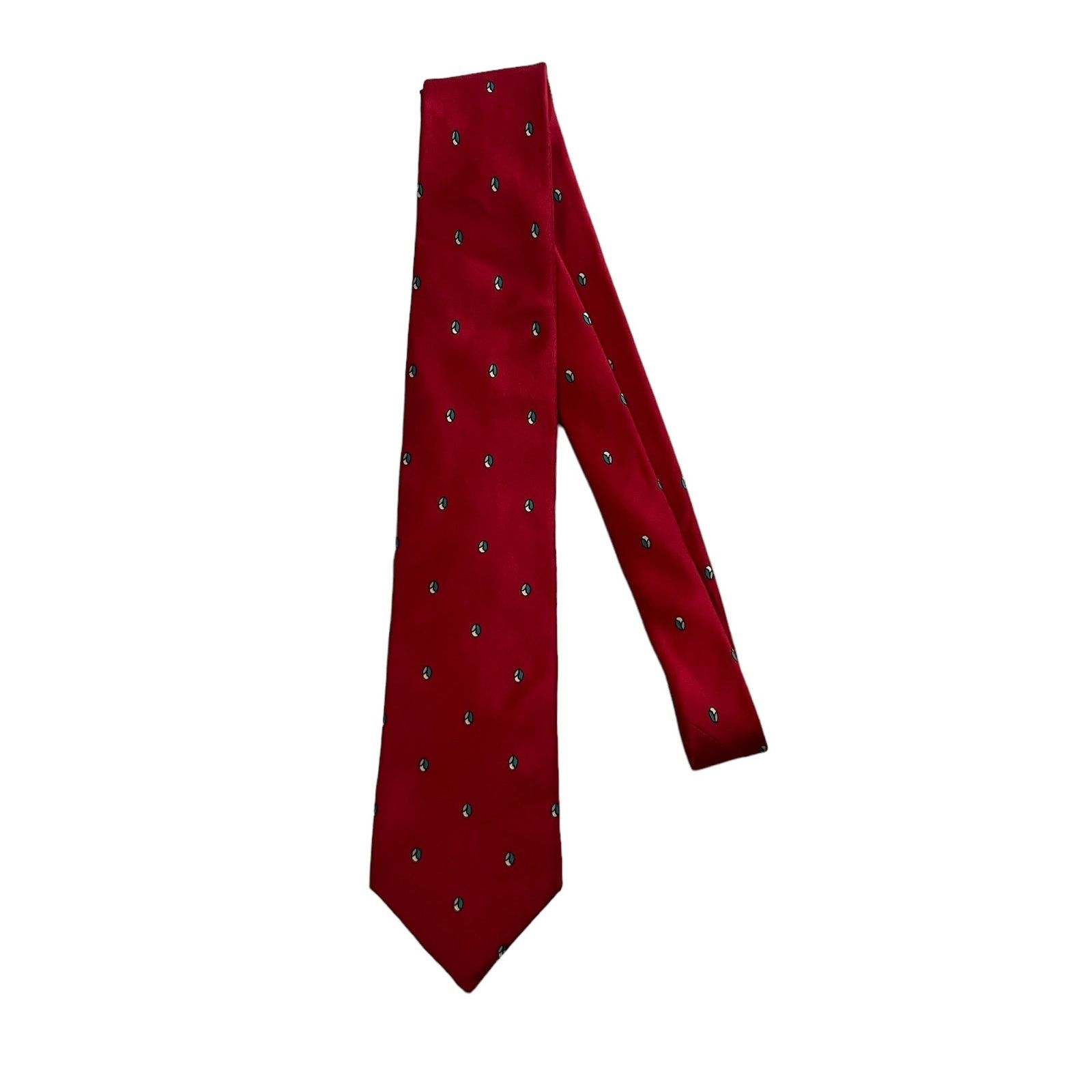 Givenchy Givenchy Red Blue White Gray Oval Foulard Geometric Silk Tie Size ONE SIZE - 3 Thumbnail