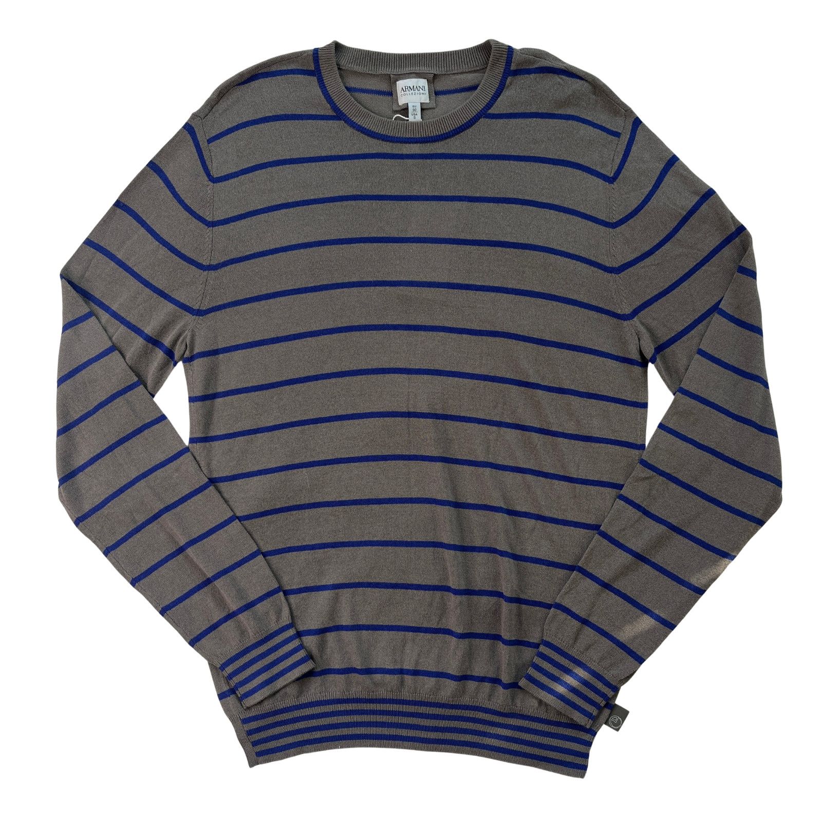 Giorgio Armani SKU2-3 GIORGIO ARMANI Men's Sweater Striped Grey/Blue Small Size US S / EU 44-46 / 1 - 1 Thumbnail