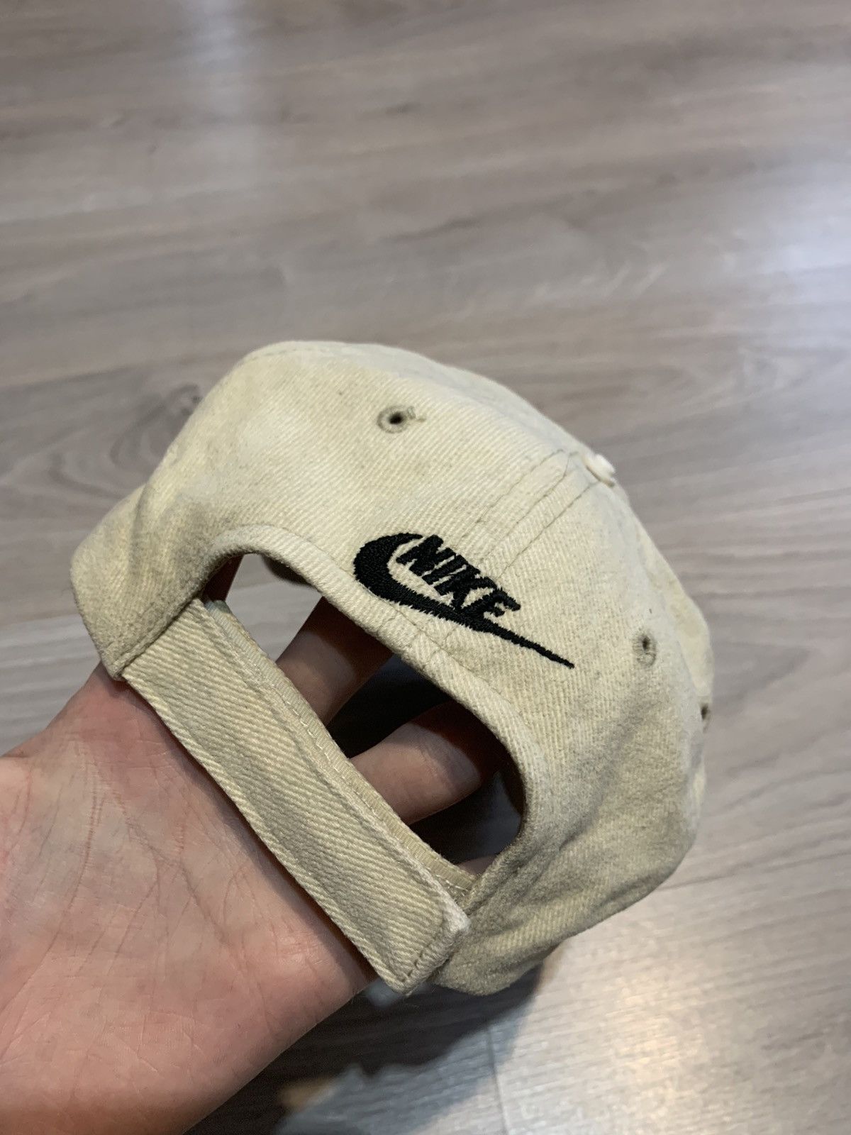 Nike × Vintage Vintage Nike 90’s Cap Hat Baseball Dad Beige Swoosh Drill Size ONE SIZE - 7 Thumbnail