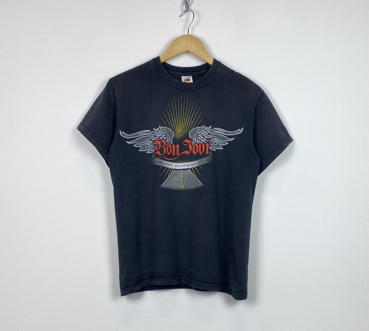 Band Tees Bon Jovi The Lost Highway Tour 2008 T-Shirt Fade Black Top Size US S / EU 44-46 / 1 - 5 Thumbnail
