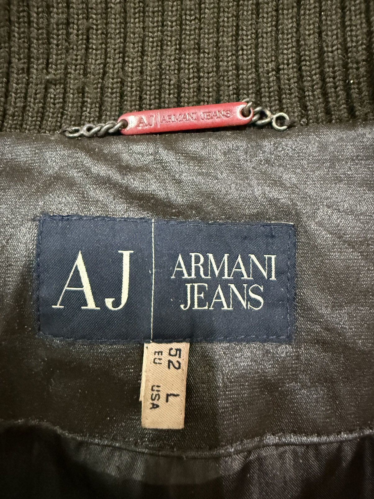 Armani Armani Jeans Men’s Polyurethane Knit Colar Wax Bomber Jacket Size US M / EU 48-50 / 2 - 8 Thumbnail