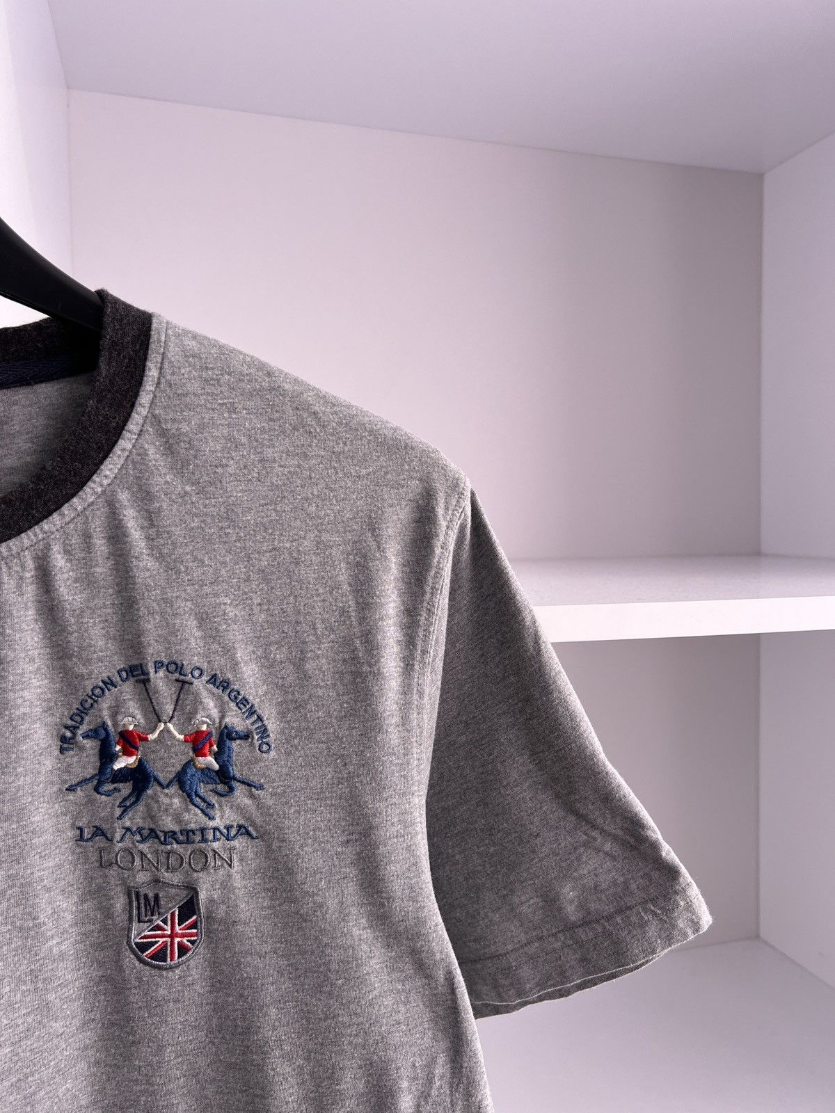 La Martina × Vintage Vintage La Martina London Y2K Gray Tee Size US L / EU 52-54 / 3 - 8 Thumbnail