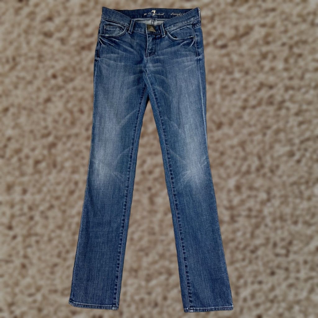 7 For All Mankind 7 For All Mankind Jeans Women's ED Blue Denim 26x32 Straight Fit Regular 5-Pocket Cotton Blend Comfort Stretch Casual Size 26" / US 2 / IT 38 - 1 Thumbnail
