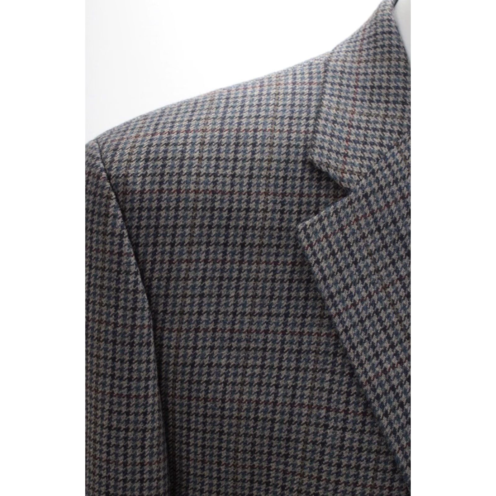 Chaps Chaps Ralph Lauren Blazer Men 44L Gray Lambswool Houndstooth Jacket Business Formal Party/Cocktail Travel Wedding Mens Size 44R - 6 Thumbnail