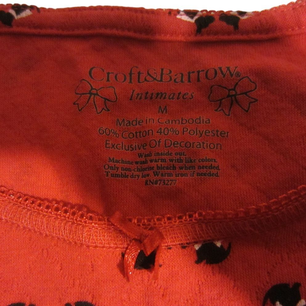 Croft & Barrow Cozy Red Scottish Terrier Dog Print Long Sleeve Pajama Top M Size ONE SIZE - 3 Thumbnail