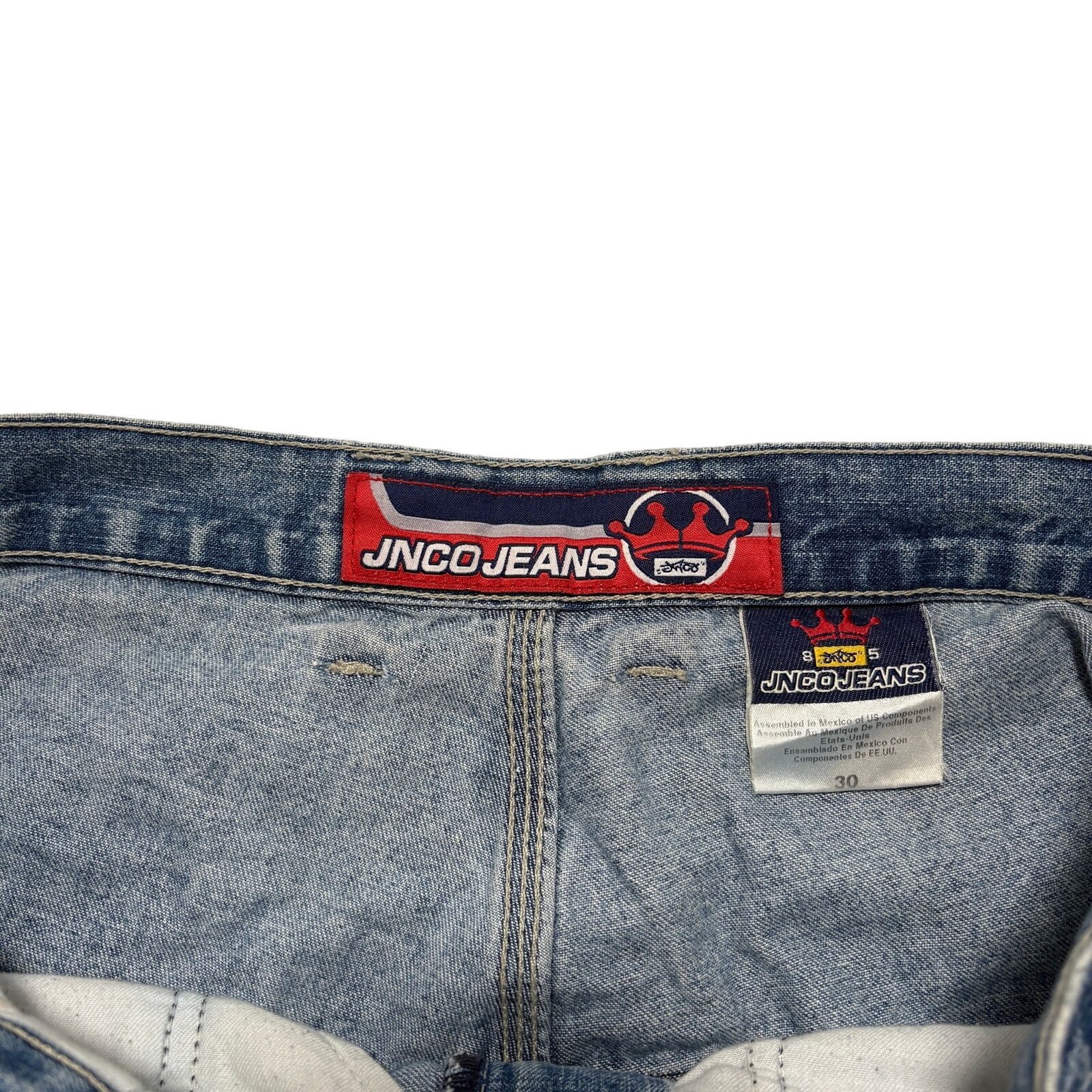 JNCO VTG Y2K 90s 00s JNCO Flaming Dice Blue Jean Shorts Jorts Size US 30 / EU 46 - 3 Thumbnail