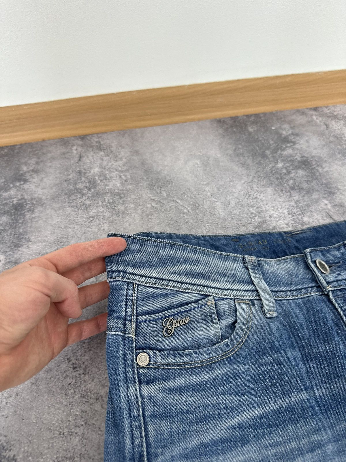 G-Star Vintage G-Star Y2K Washed Denim Faded Baggy Bootcut Jeans Size US 32 / EU 48 - 7 Thumbnail