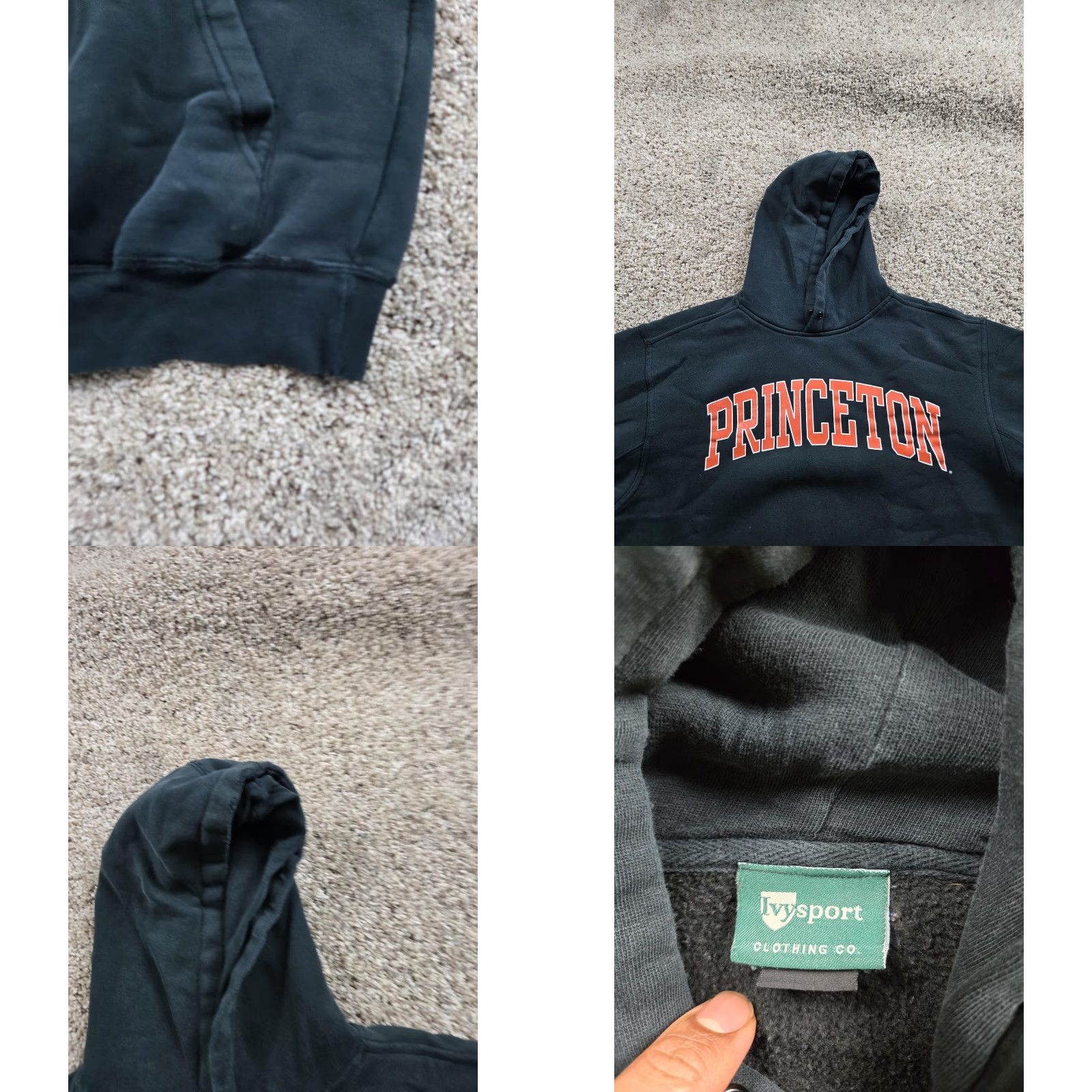 NCAA VINTAGE Princeton Tigers Hoodie Sweatshirt Mens Small Black NCAA Pullover Distressed Size US S / EU 44-46 / 1 - 8 Thumbnail