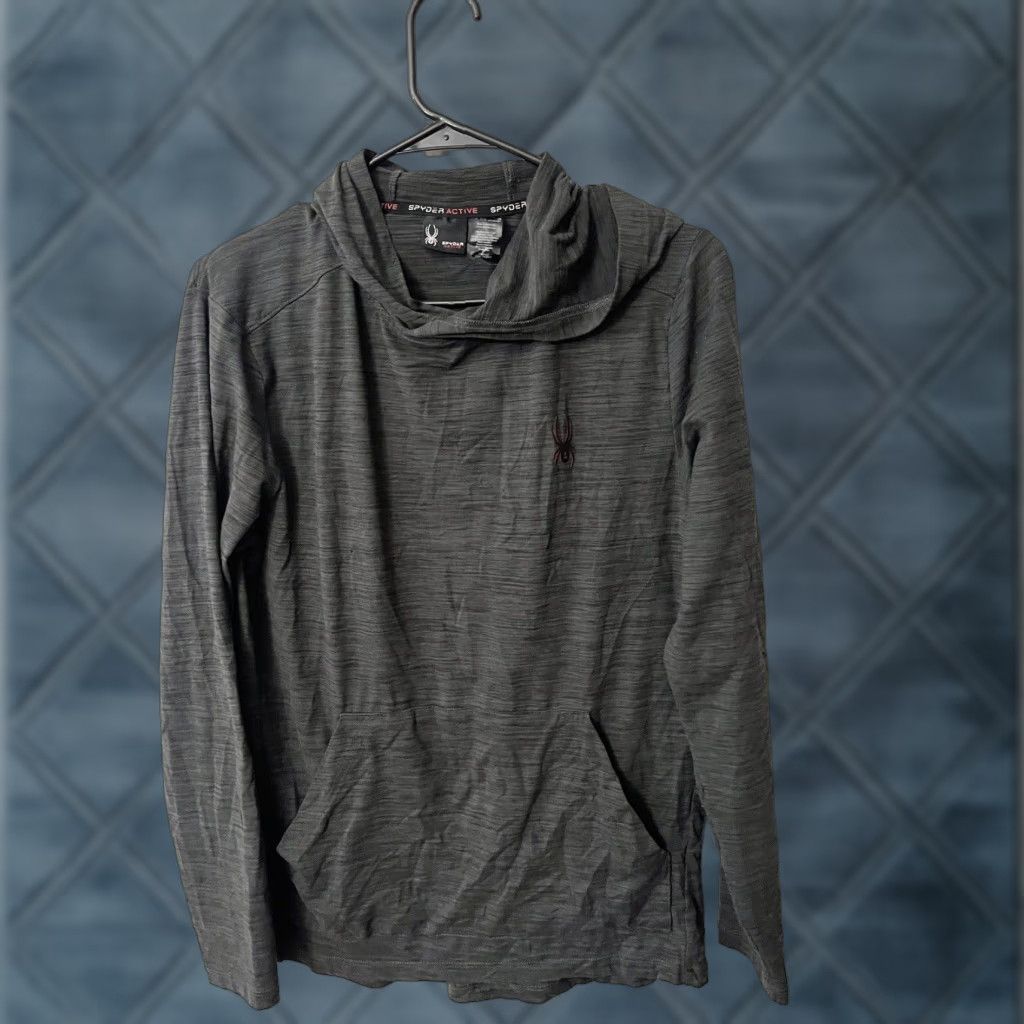Spyder Spyder Mens Small Shirt Hooded ProWeb Heather Gray Lightweight Hooded Activewear Pullover Hooded Quick Dry Stretch Gray Regular Size S Mens Size US S / EU 44-46 / 1 - 1 Thumbnail