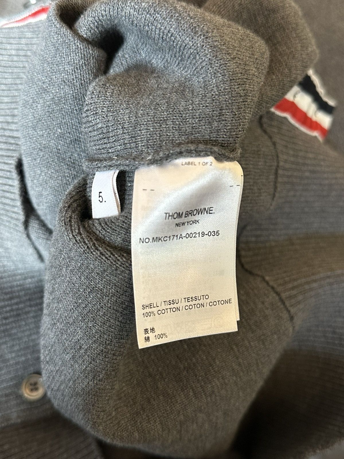 Thom Browne THOM BROWNE BUTTON UP SWEATER Size US L / EU 52-54 / 3 - 7 Thumbnail
