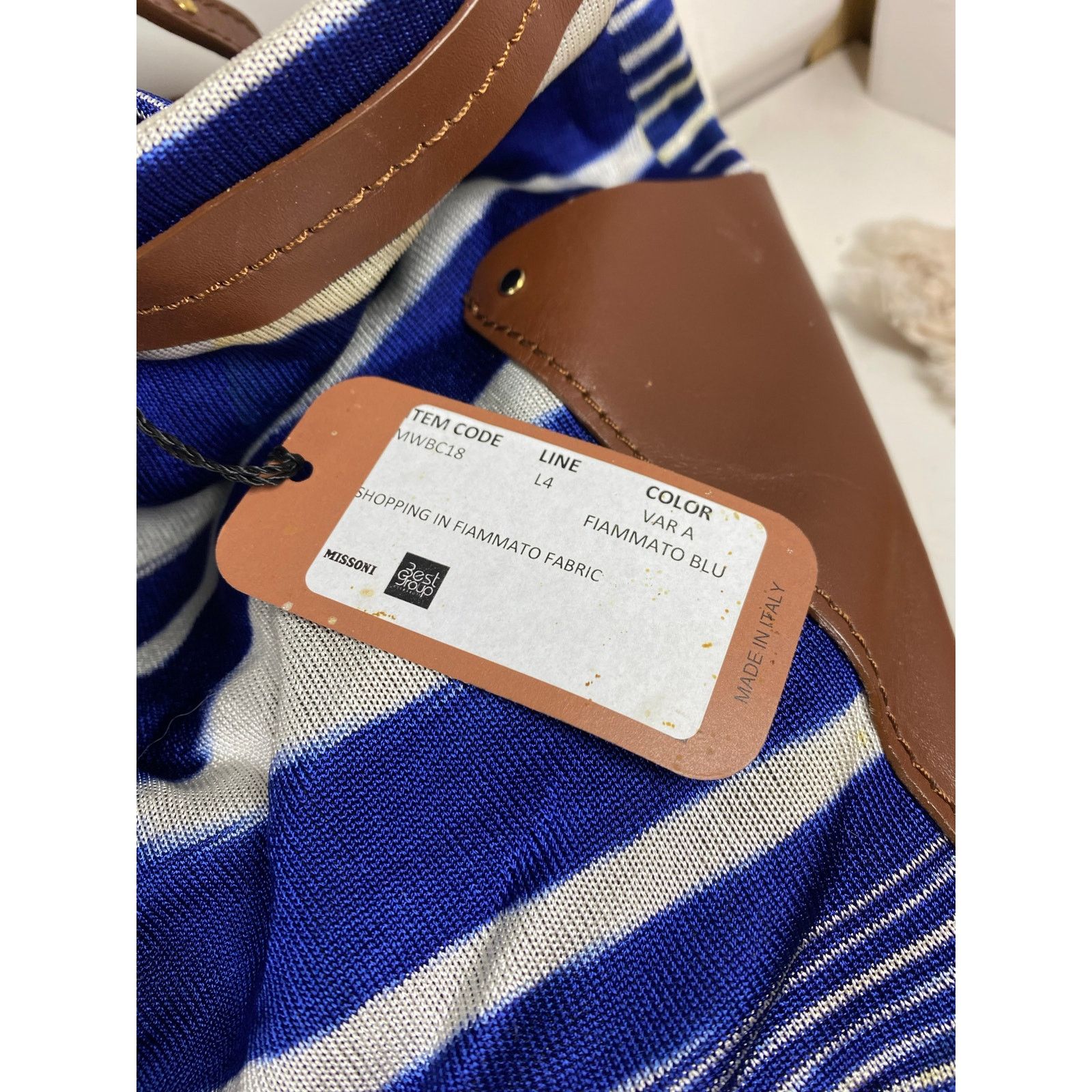 Missoni Missoni Fiammato Blue Striped Bag NWT Size ONE SIZE - 4 Thumbnail