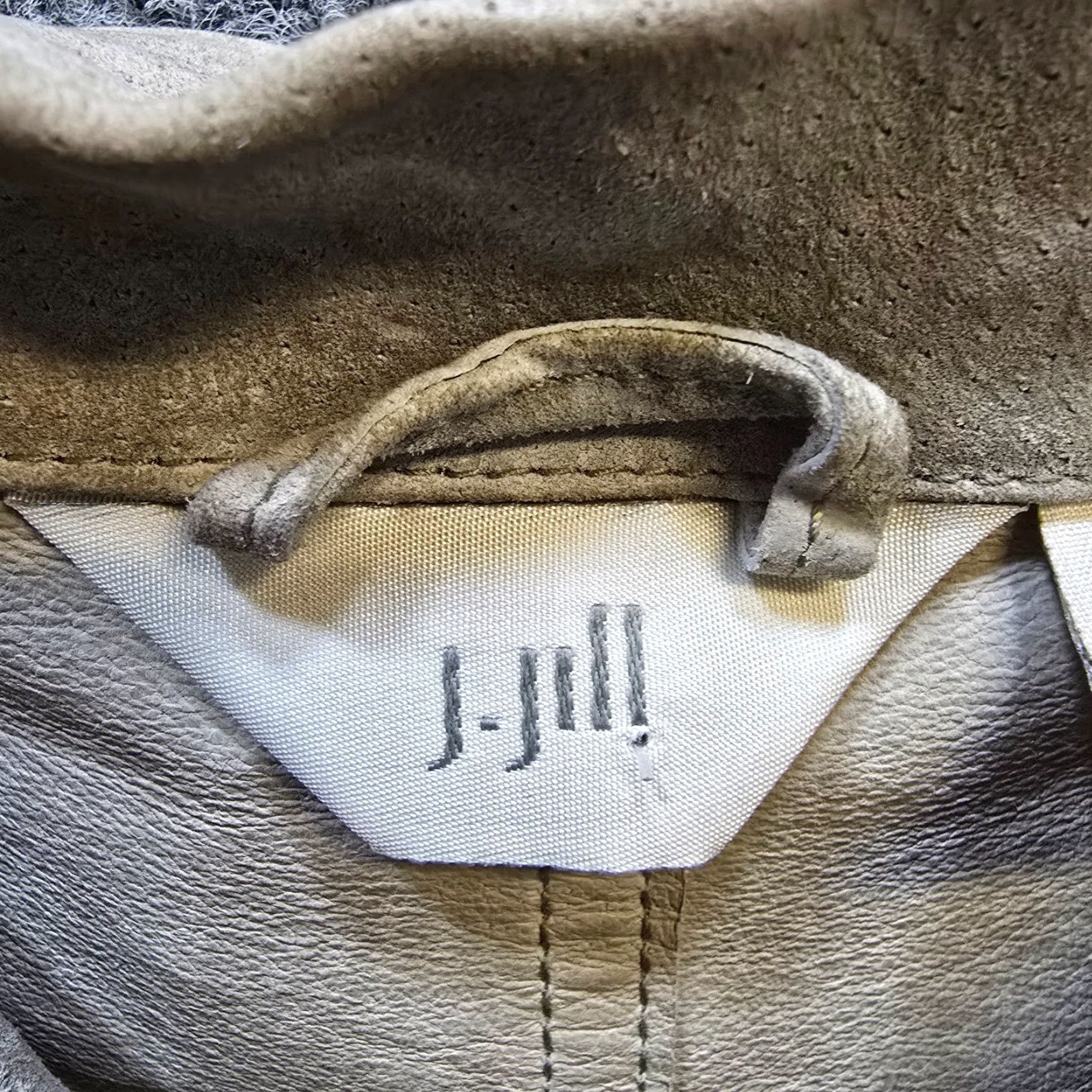 J. Jill VINTAGE J. Jill Blouse Shirt Womens Size L Gray Green Suede Leather Button Long Sleeve Classic Collar Size L / US 10 / IT 46 - 3 Thumbnail