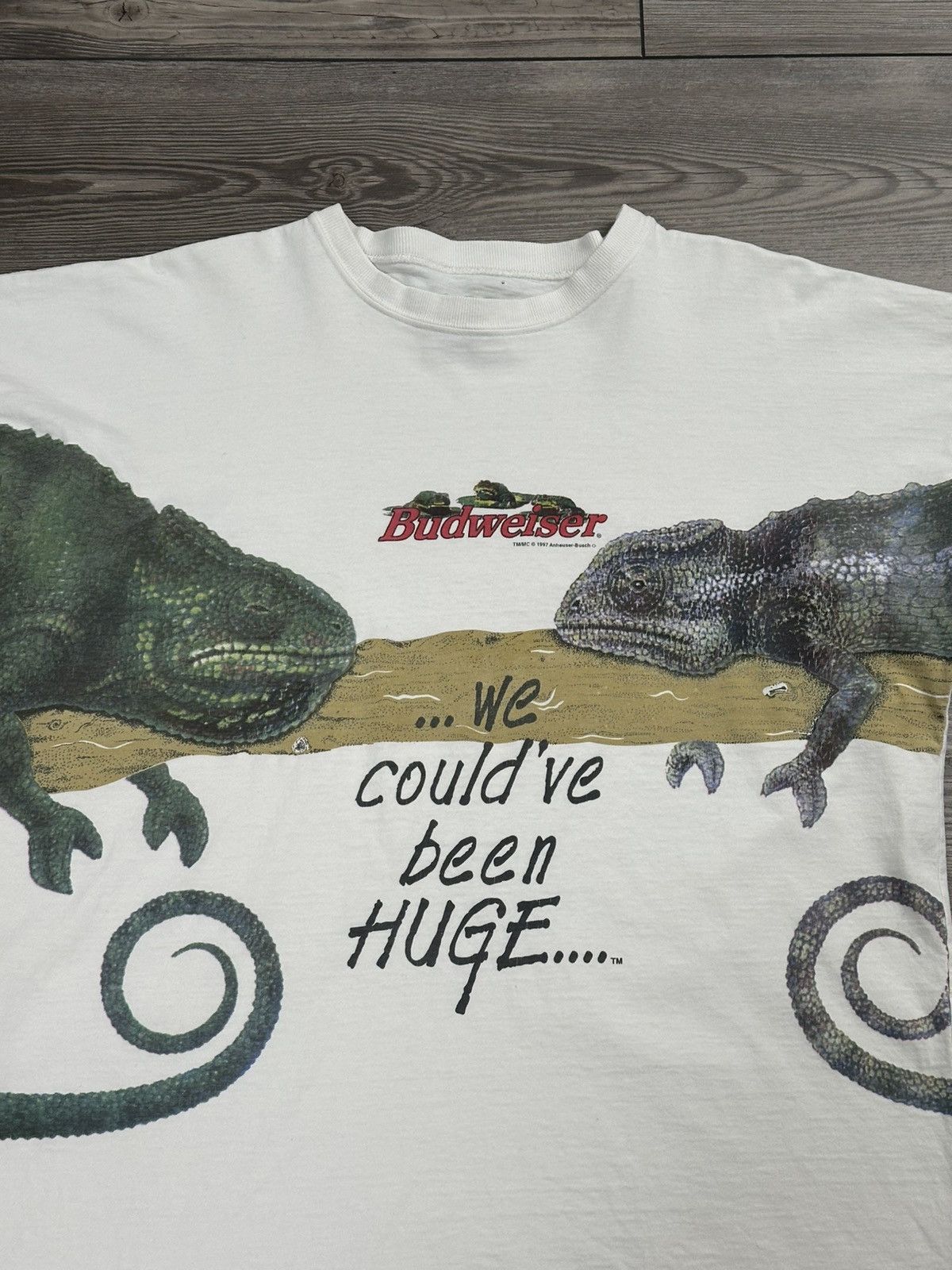 Budweiser Vintage 90’s Budweiser We Could’ve Been Huge Lizard T Shirt Size US XL / EU 56 / 4 - 2 Thumbnail