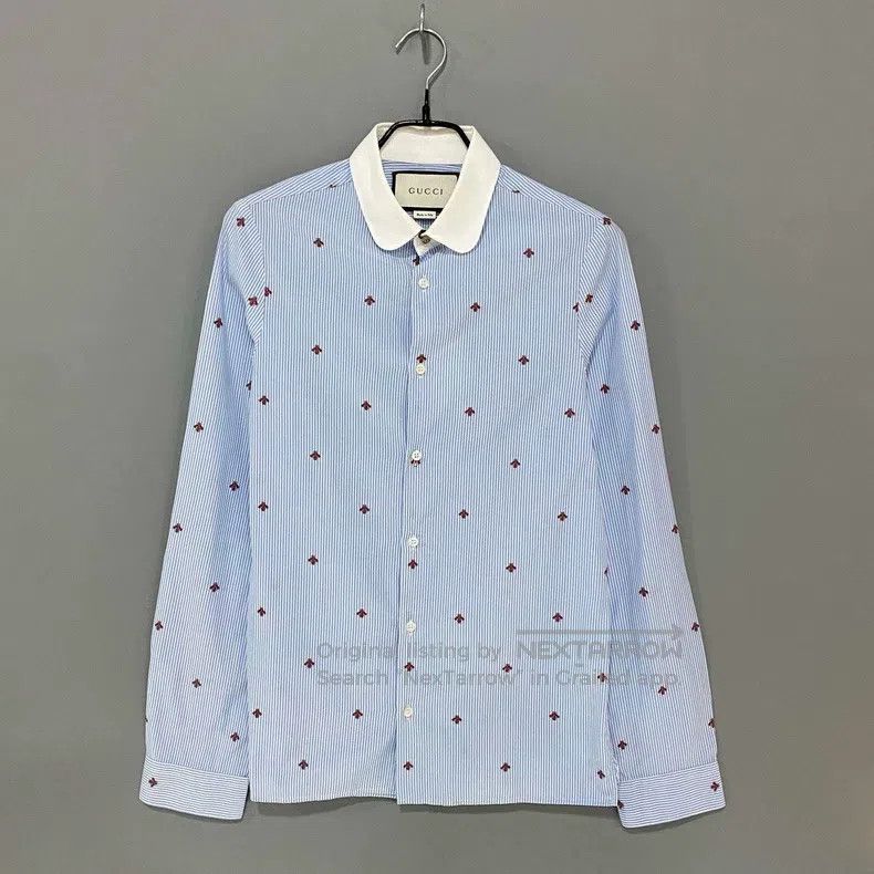 Gucci Gucci Bee embroidered full-print striped shirt Size XS / US 0-2 / IT 36-38 - 1 Thumbnail