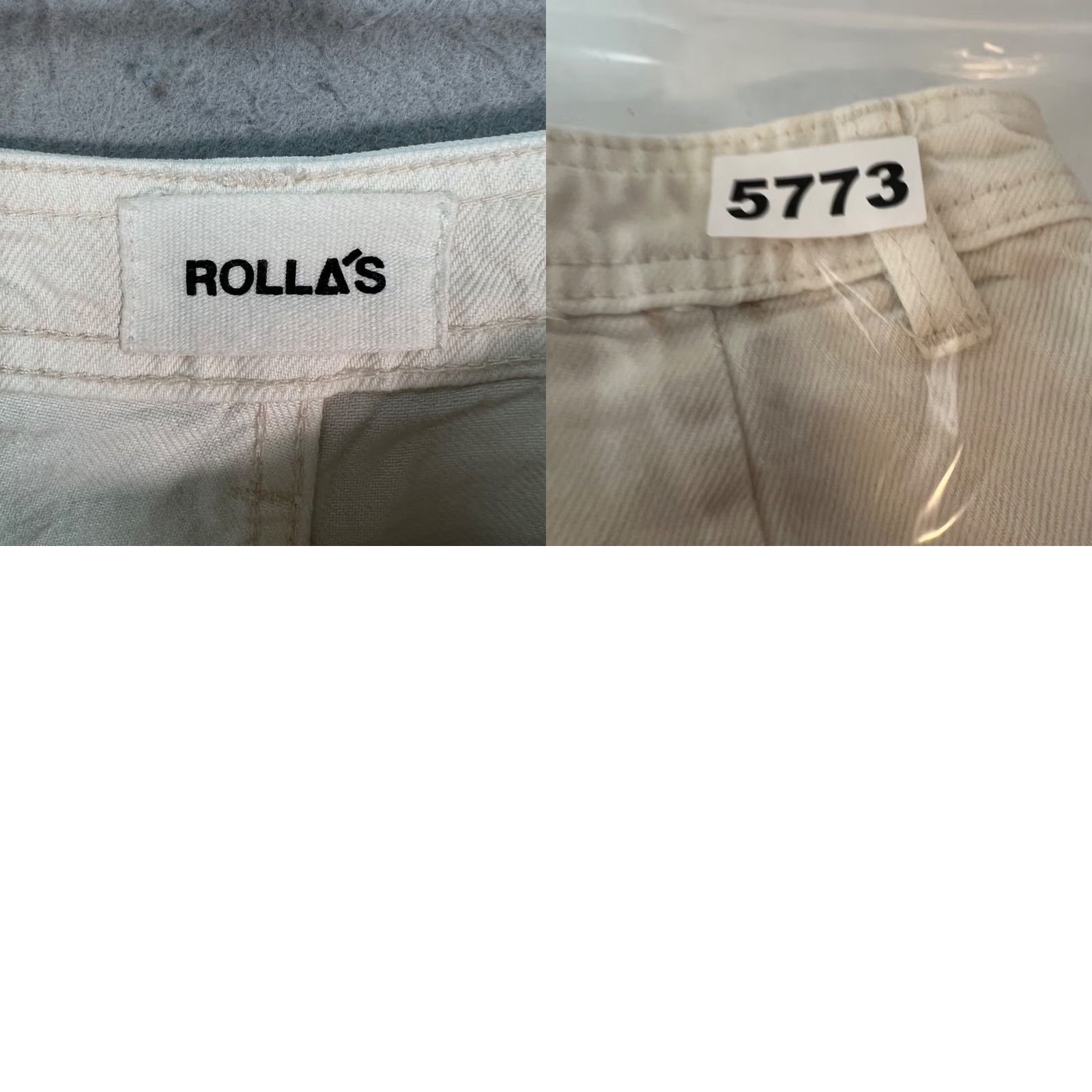 Vintage Rollas Womens 26 High Rise Wide-Leg Jeans Cotton Blend Denim White Tencel 5-Pocket Inseam 27 Size 26" / US 2 / IT 38 - 9 Thumbnail