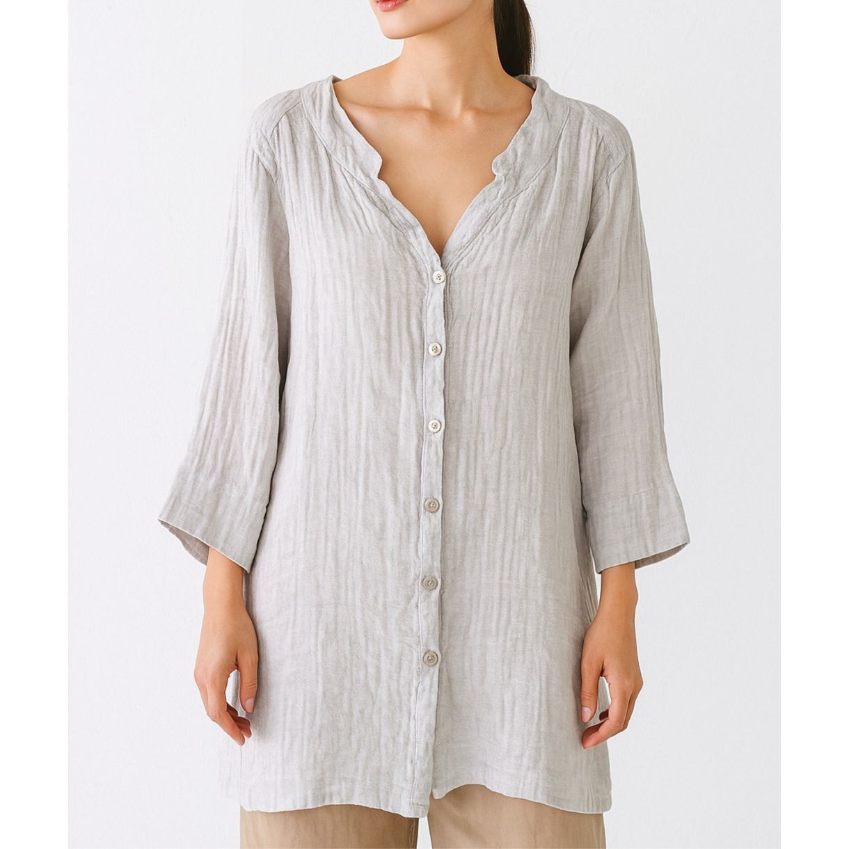 FLAX Flax NWOT linen long button front tunic size medium Size M / US 6-8 / IT 42-44 - 1 Thumbnail