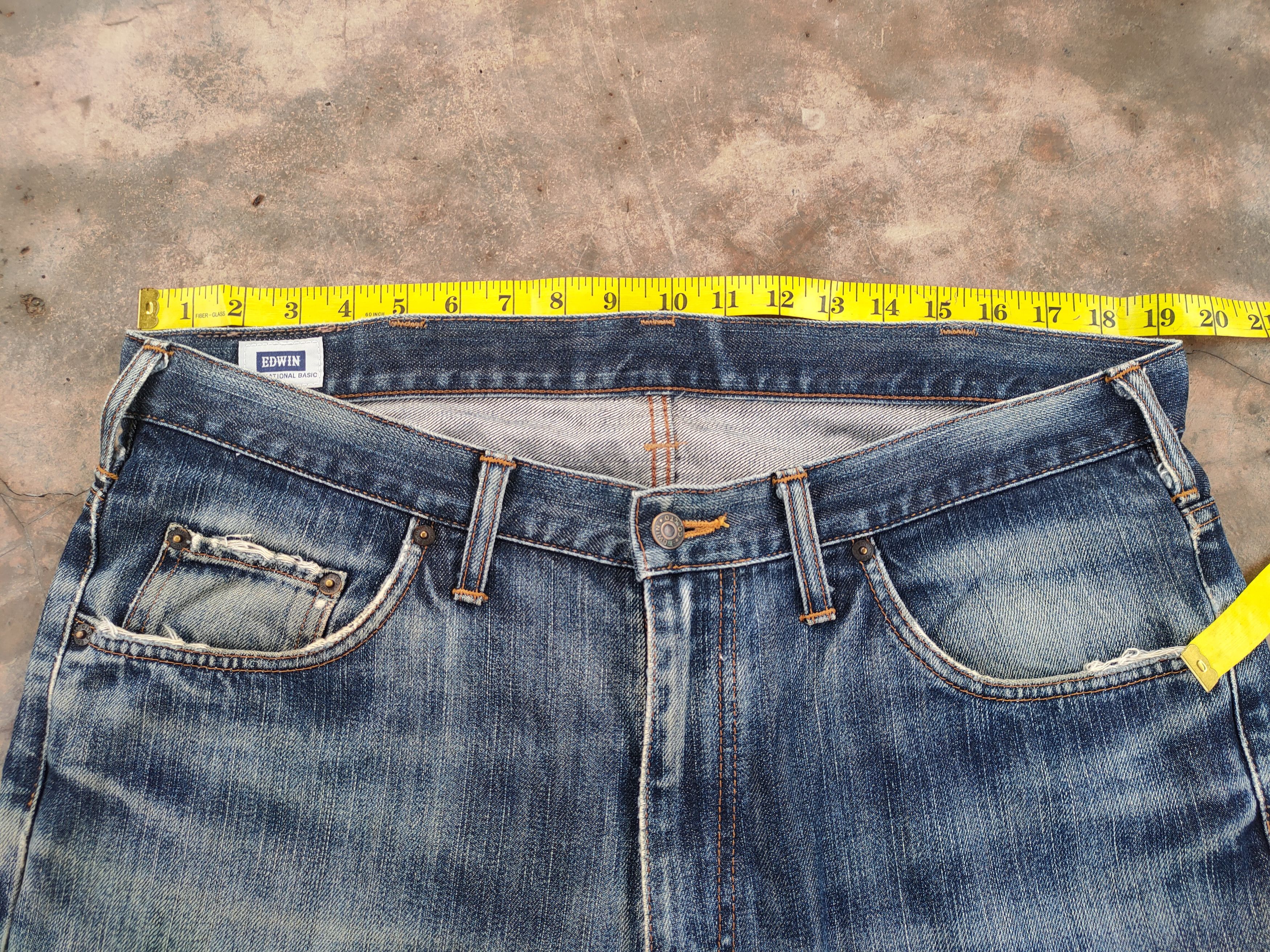 Edwin × Jean VINTAGE EDWIN FADED DISTRESSED DENIM JEANS PANTS Size US 38 / EU 54 - 5 Thumbnail