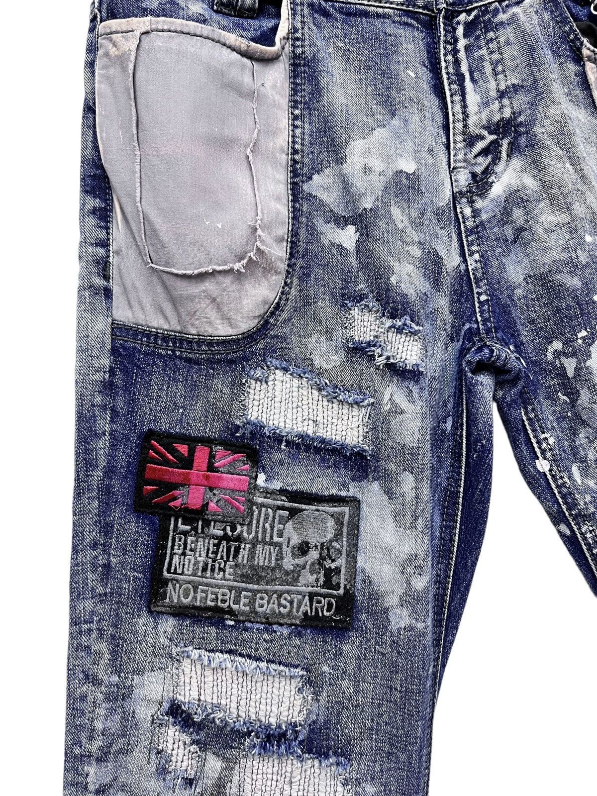 Revenge × Seditionaries 🤘🏼💥SEXPOT REVENGE Punk Metal Bleach Wash Demon Slim Denim Size US 31 - 4 Thumbnail