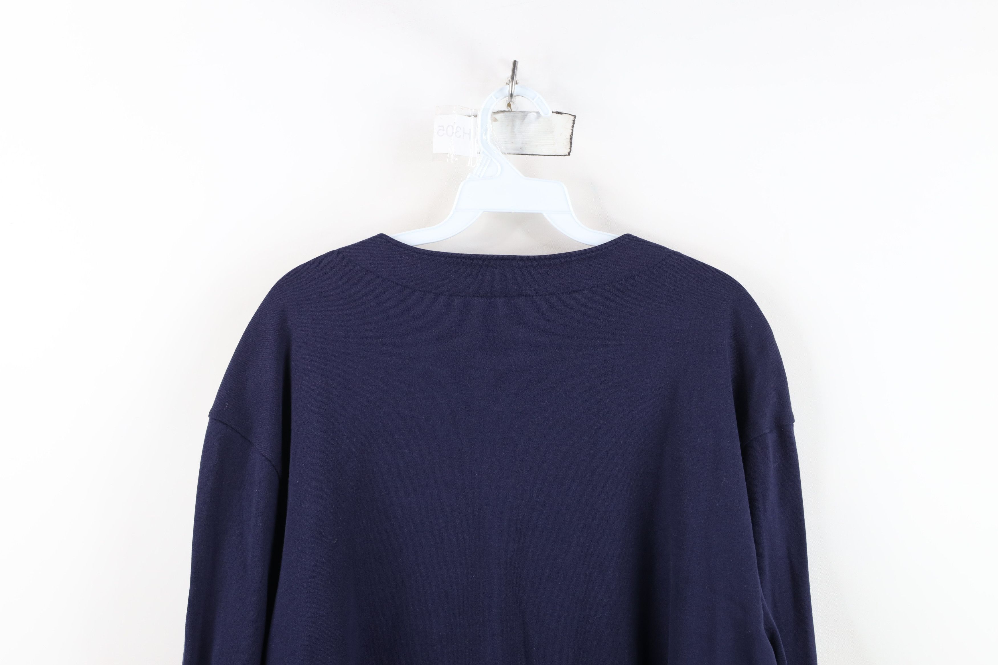 Lands' End Vintage 90s Lands End Cardigan Sweater Navy Blue Cotton Size L / US 10 / IT 46 - 12 Thumbnail