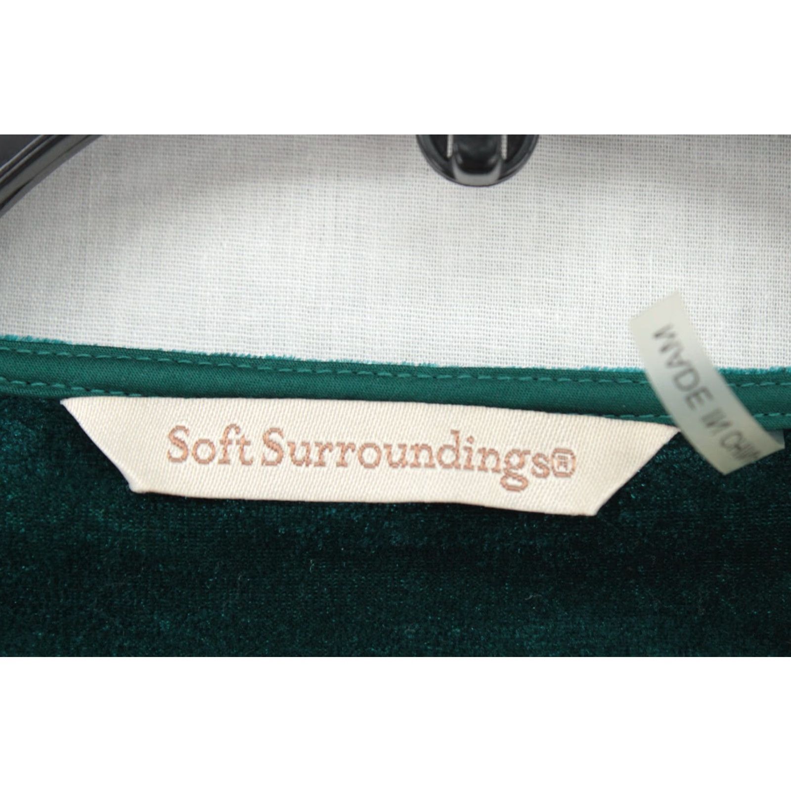 Soft Surroundings Soft Surroundings Blouse Women XL Green Velvet Christmas Party Gothic Long Sleeve Size XL / US 12-14 / IT 48-50 - 2 Thumbnail