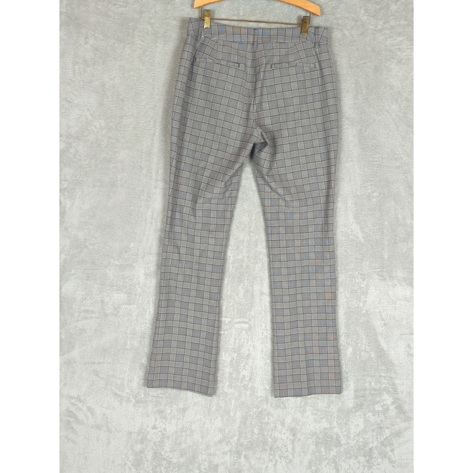 Express Express Columnist Barely Boot Mid Rise Stretch Pants Women 10R Gray Plaid Dress Pants, Bootcut, Regular Fit Size 32" / US 10 / IT 46 - 5 Thumbnail