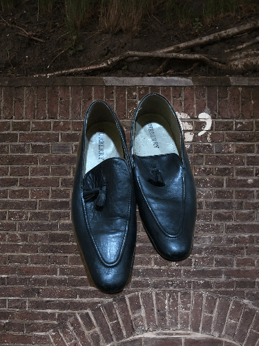 Burberry VINTAGE BURBERRY Black Leather Tassel Loafers Size US 12 / EU 45 - 1 Thumbnail