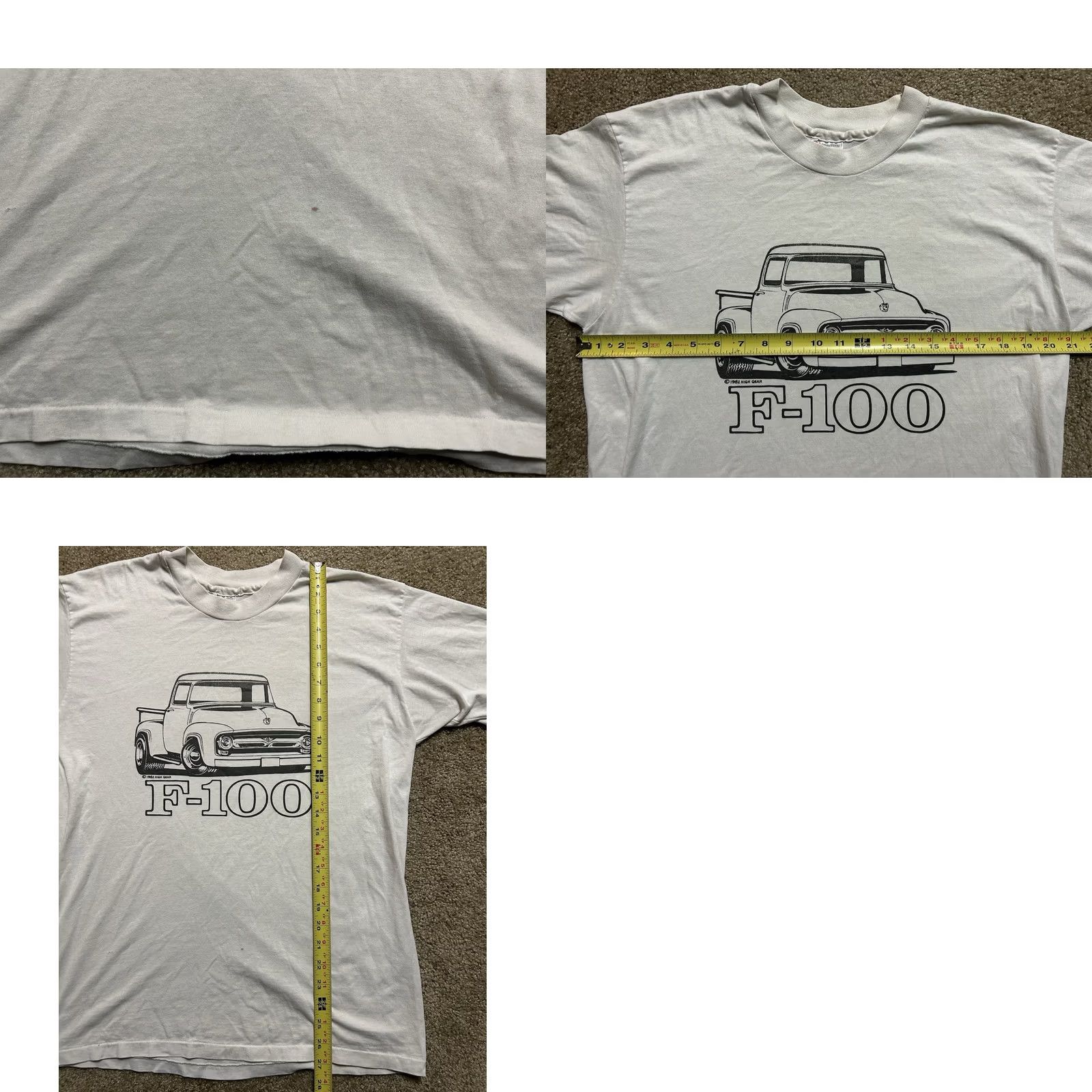 Ford VTG 1982 F-100 Ford 1950’s Pick Up Truck Mens T Shirt L White Single Stitch Size US L / EU 52-54 / 3 - 8 Thumbnail